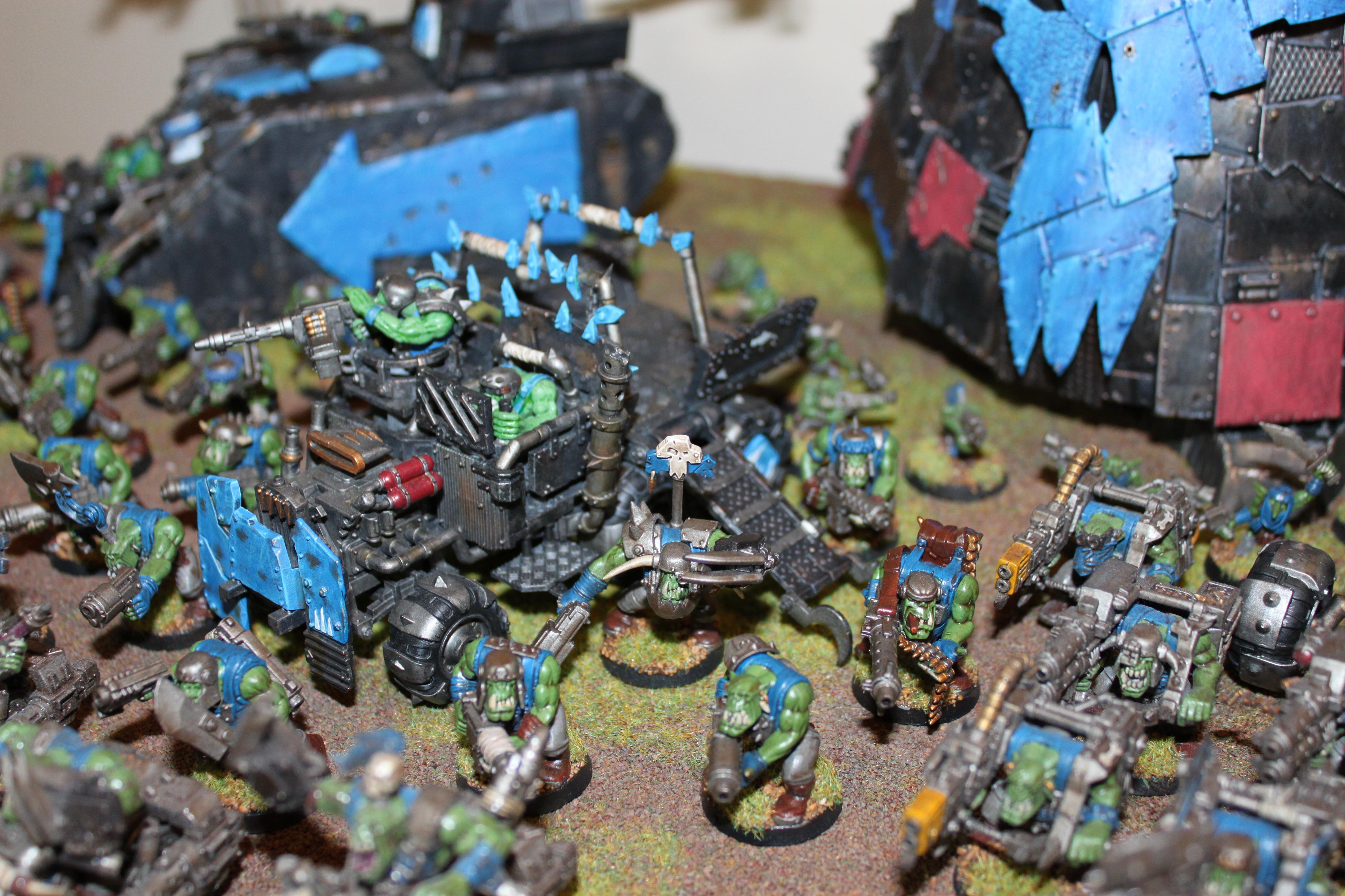 Battlewagons, Big Guns, Big Mek. Warboss, Bike, Boy, Dakkajet, Ghazghulll, Kannons, Lobbas, Lootas, Nob, Orks, Shootas, Slugga, Stompa, Trukk