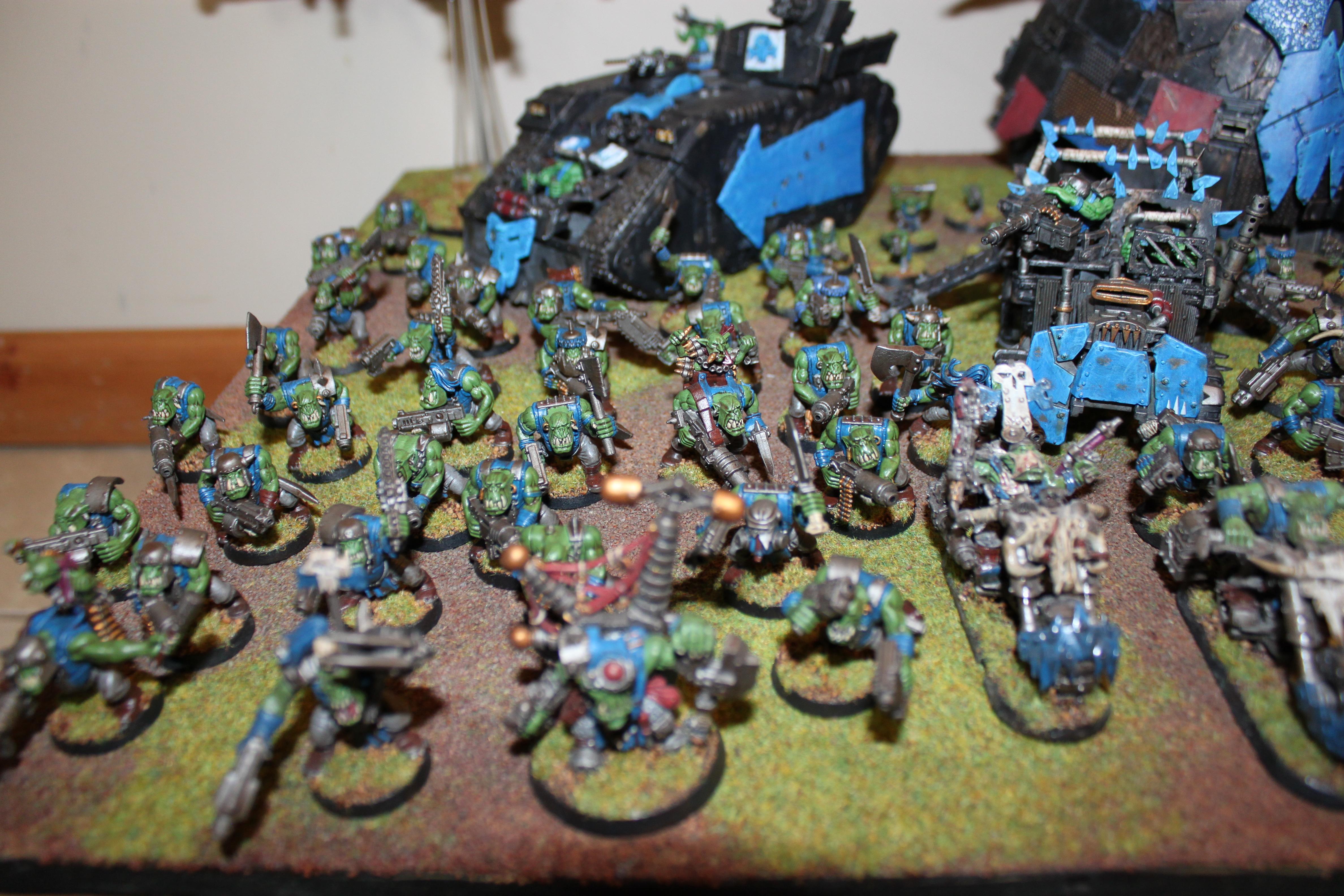 Battlewagons, Big Guns, Big Mek. Warboss, Bike, Boy, Dakkajet, Ghazghulll, Kannons, Lobbas, Lootas, Nob, Orks, Shootas, Slugga, Stompa, Trukk