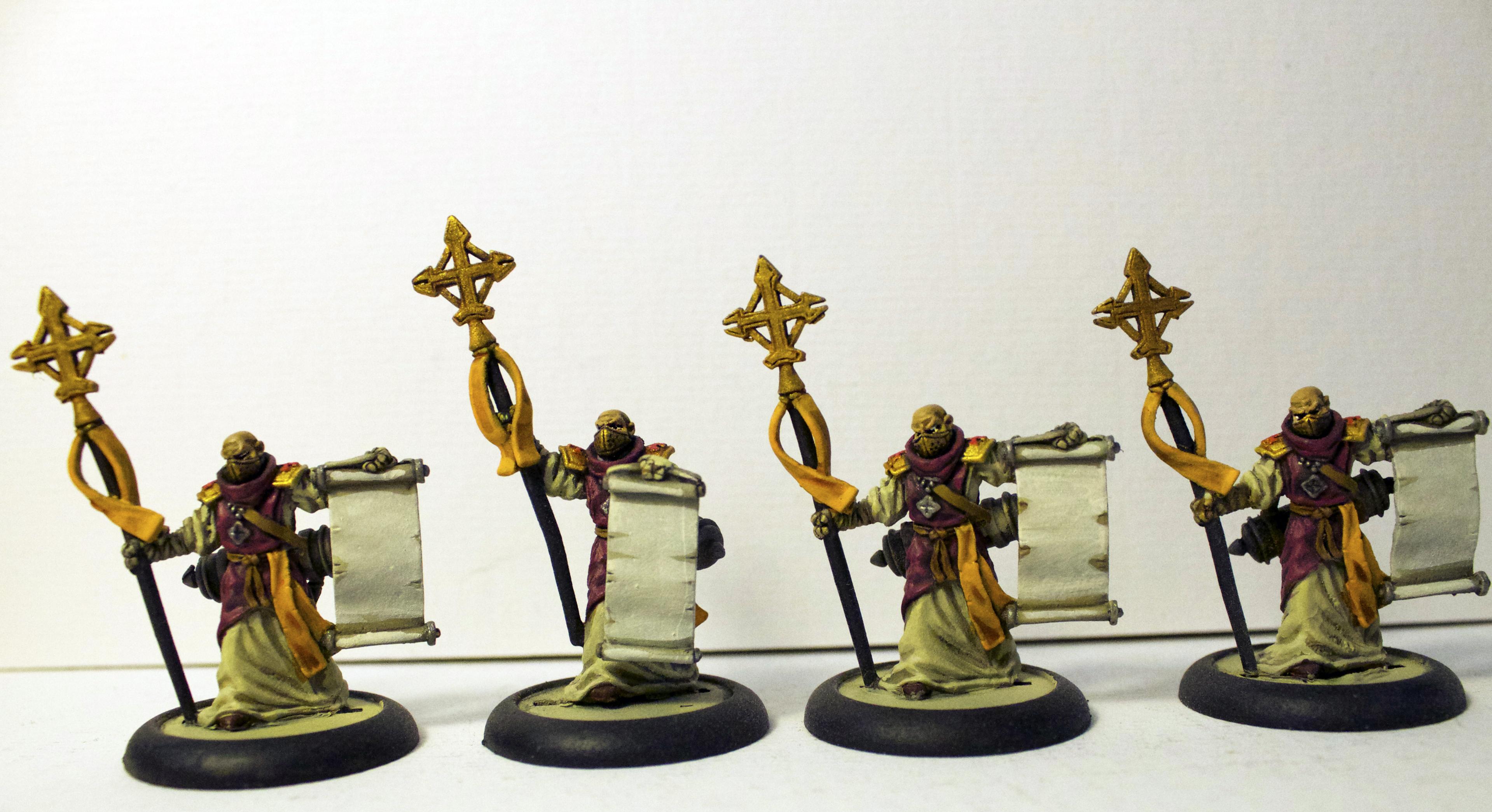 Armor, Commission, Fire, Gold, Protectorate Of Menoth, Robes, Tan, Warmachine, Weapon, White