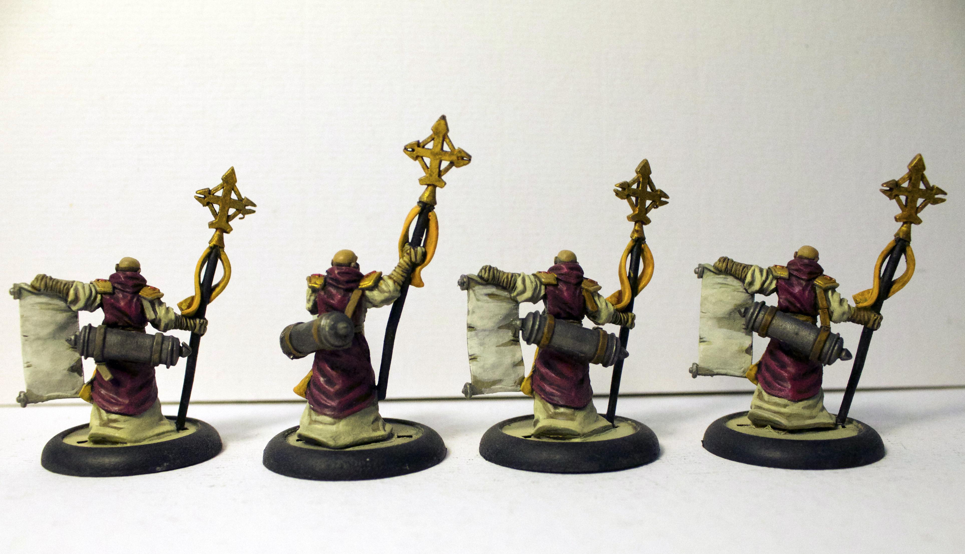 Armor, Commission, Fire, Gold, Protectorate Of Menoth, Robes, Tan, Warmachine, Weapon, White