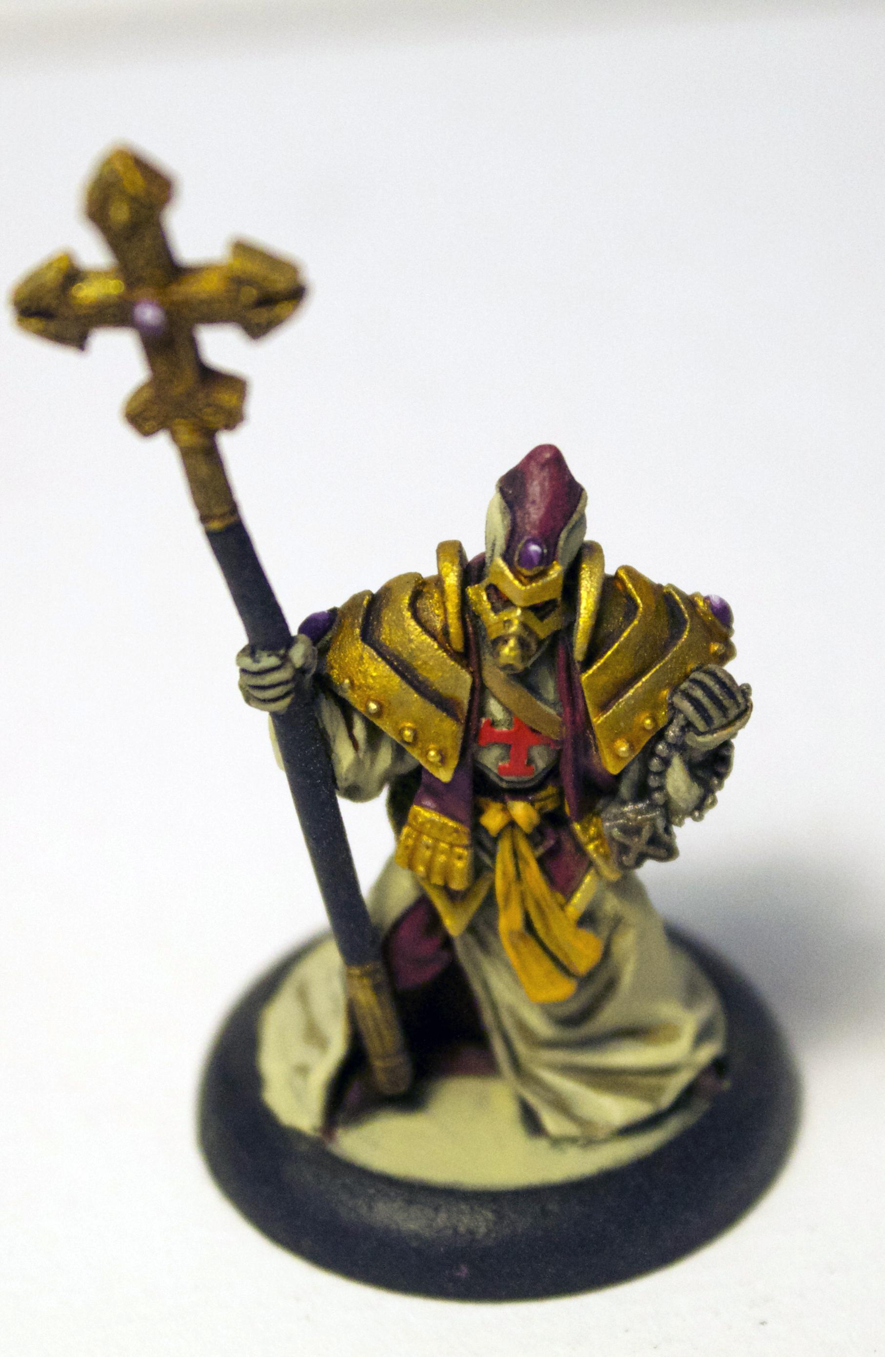 Armor, Commission, Fire, Gold, Protectorate Of Menoth, Robes, Tan, Warmachine, Weapon, White