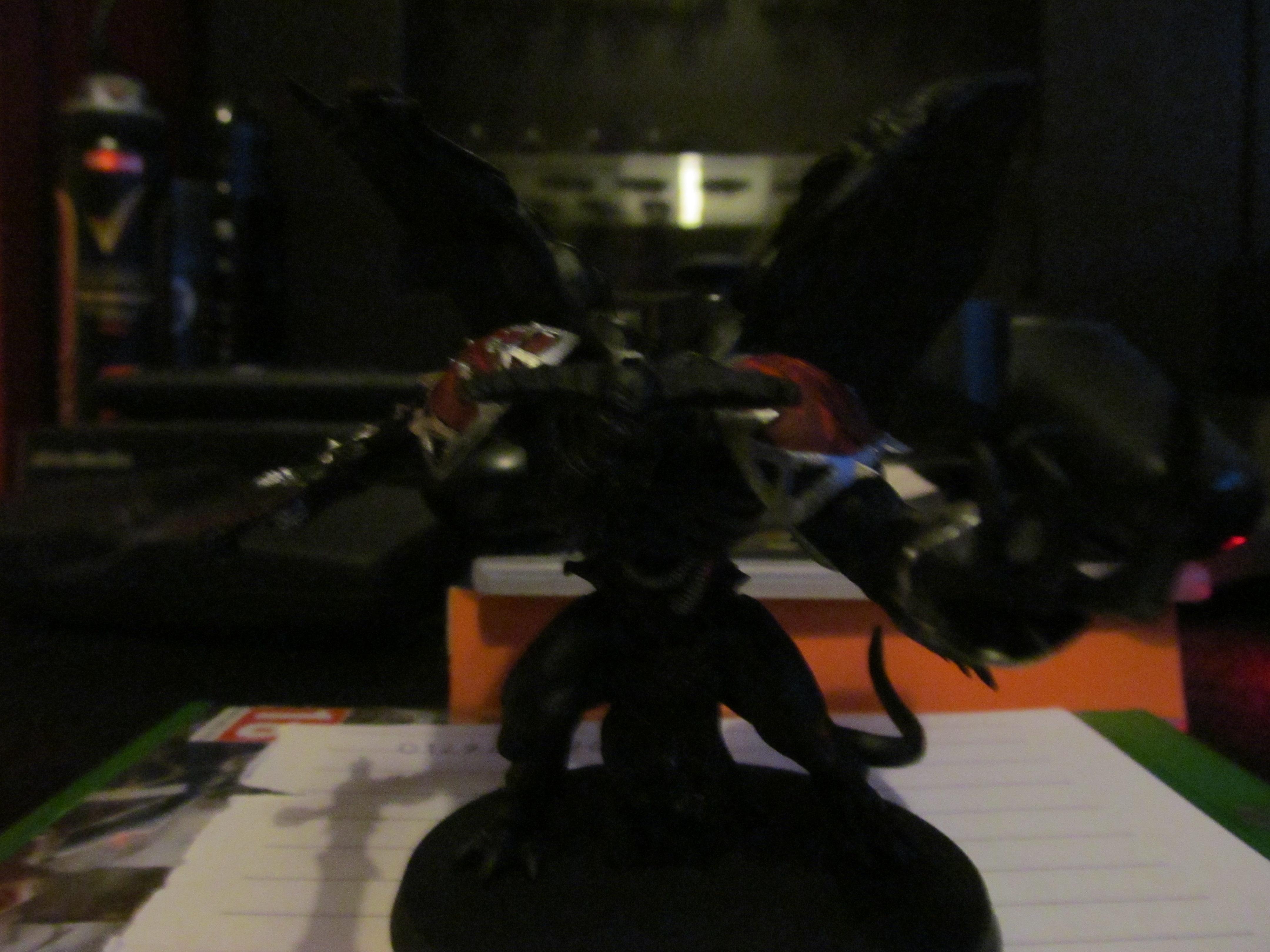 Blurred Photo, Dark, Daemon Prince Kazraguhl (WIP So Far Day 1 of painting)