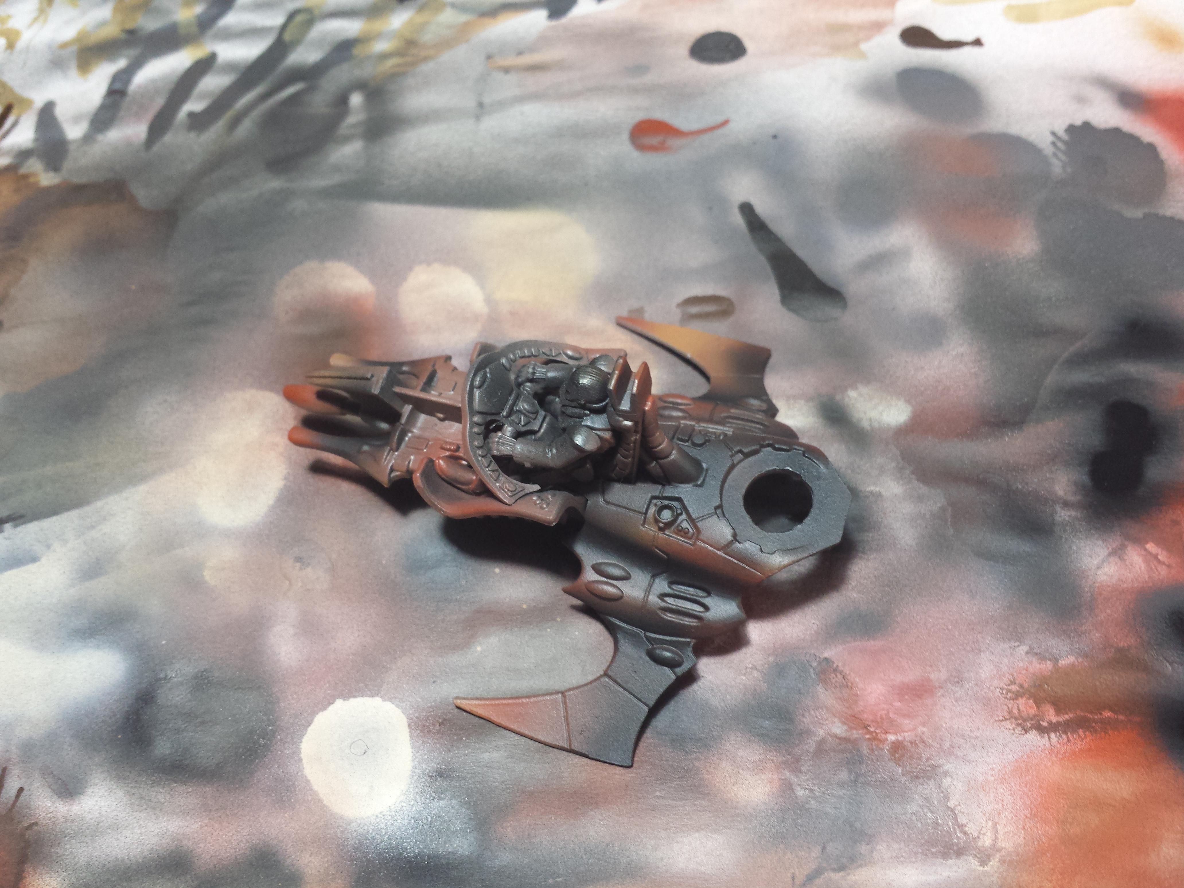 4. After the worn effect has dried we can bein painting . i began with pre-shading