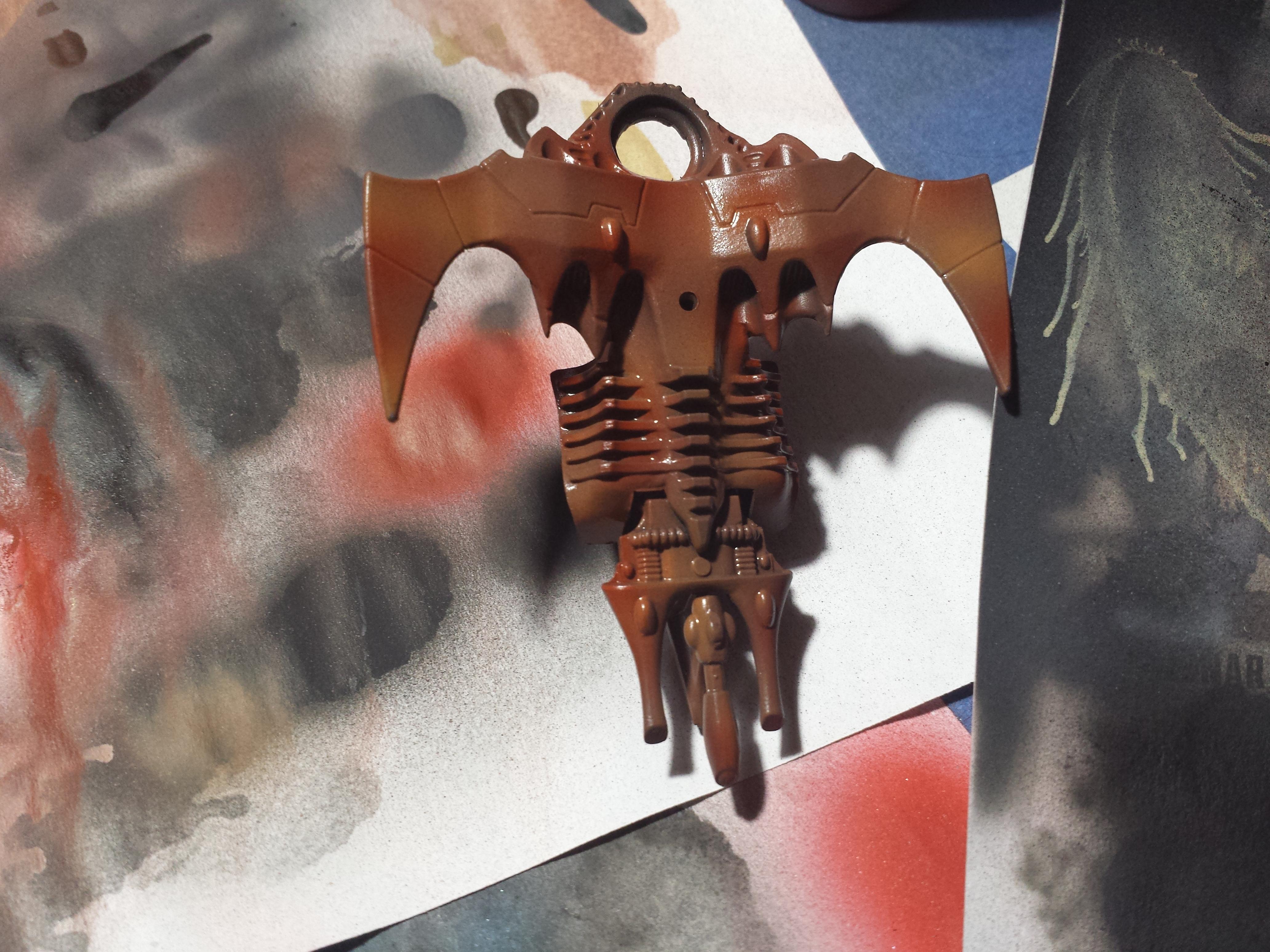 3. I have given the model 2 light layers of the worn effect and waiting for it to dry