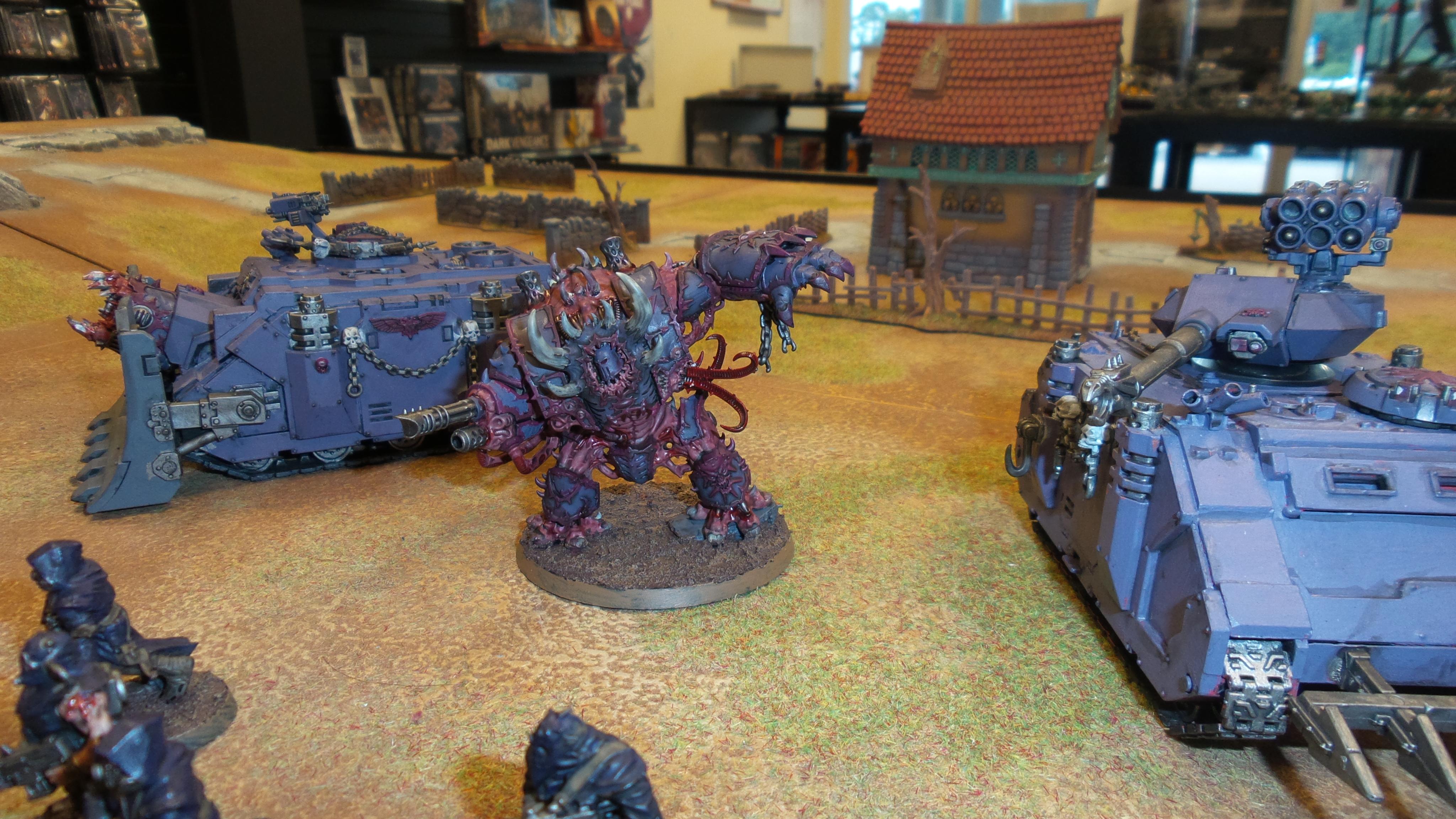 Chaos, Chaos Space Marines, Cultists, Helbrute, Predator, Vindicator
