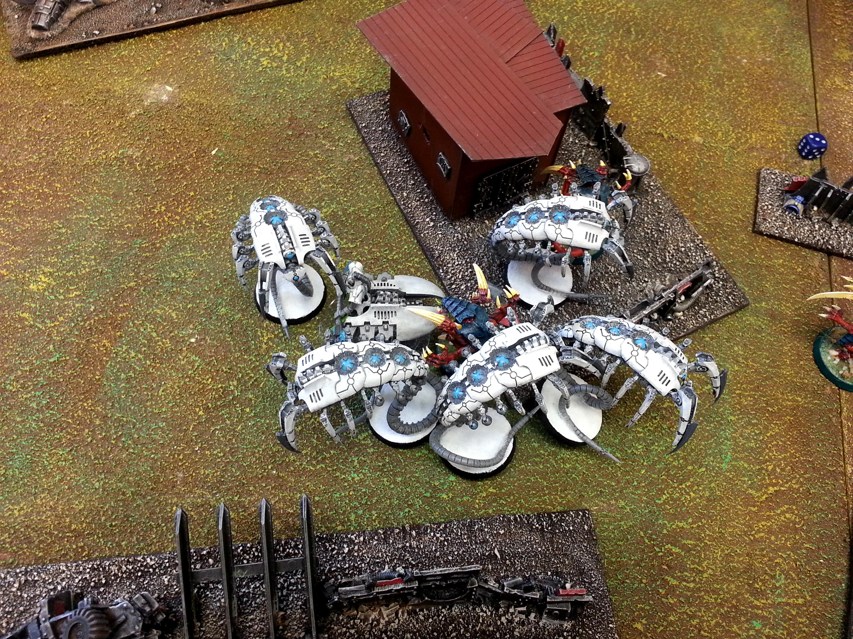 Necrons, Tyranids, Turn 2a Necrons: Wraiths charge Raveners