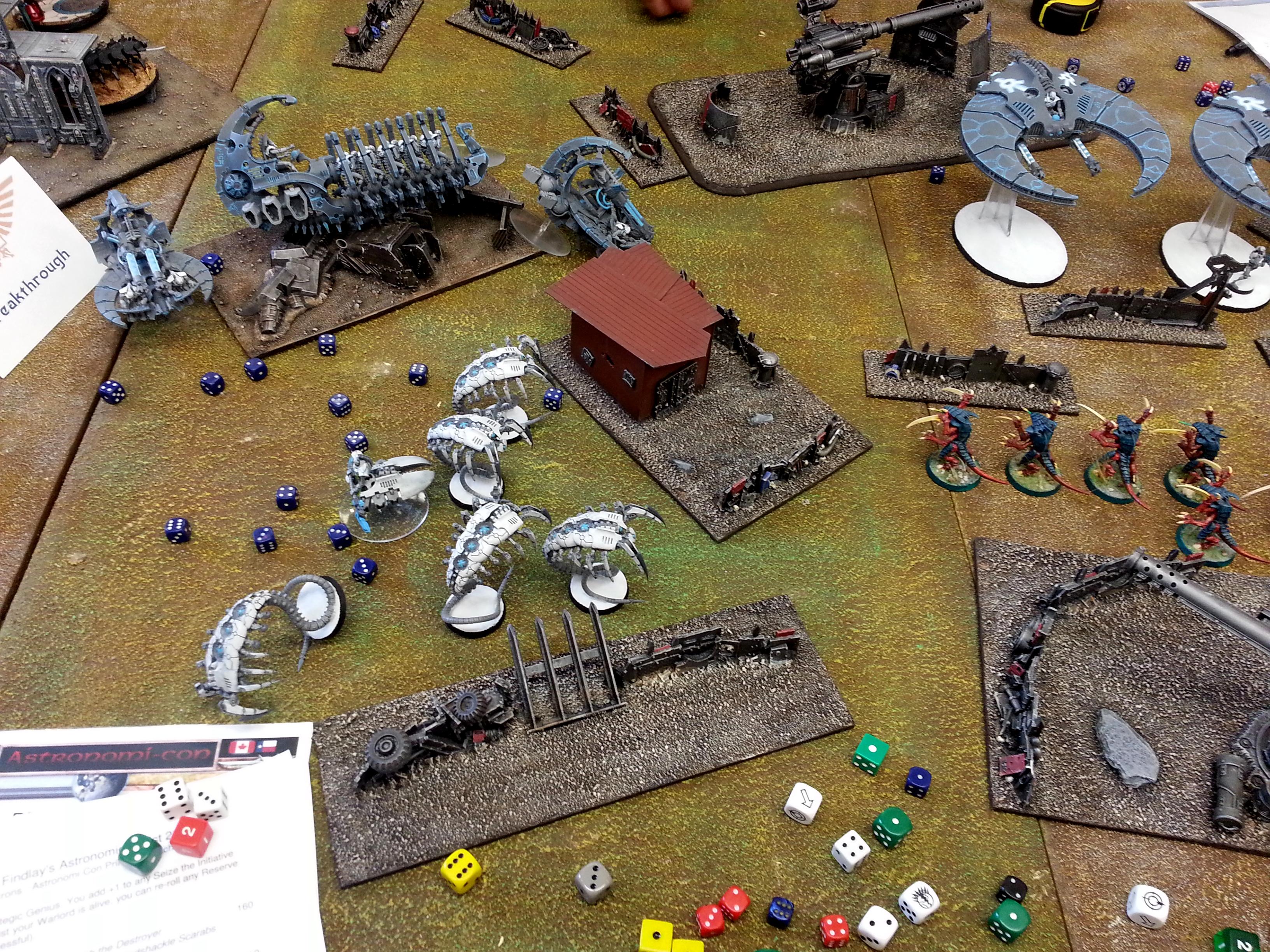 Necrons, Tyranids, Turn 2a Necrons: Wraiths consolidate