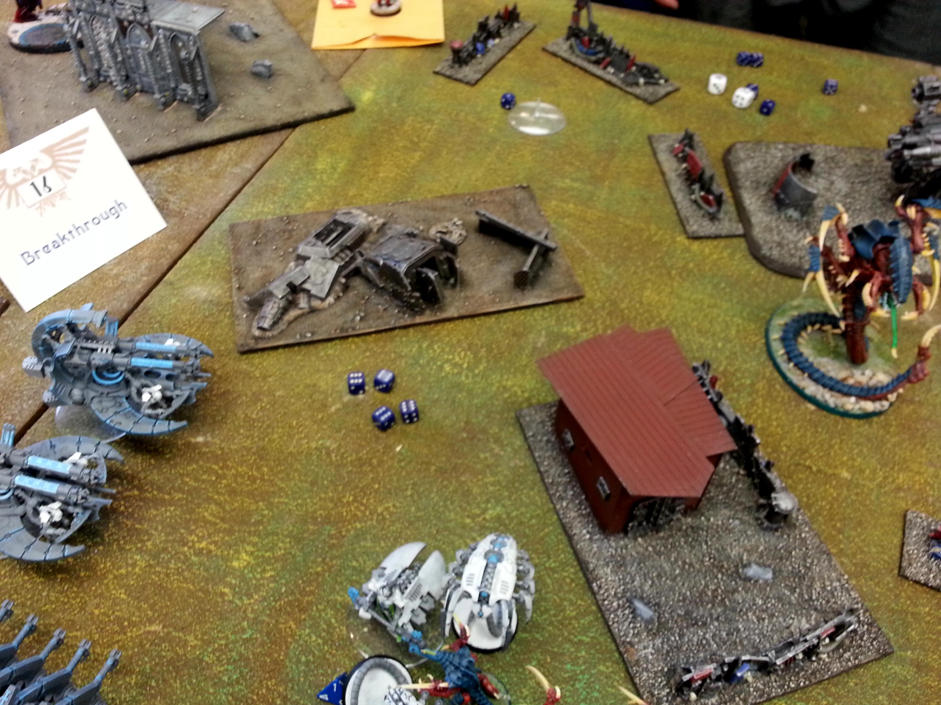 Necrons, Tyranids, Turn 3a Necrons: AnniBarge gets 12 hits on 4 dice vs Trygon