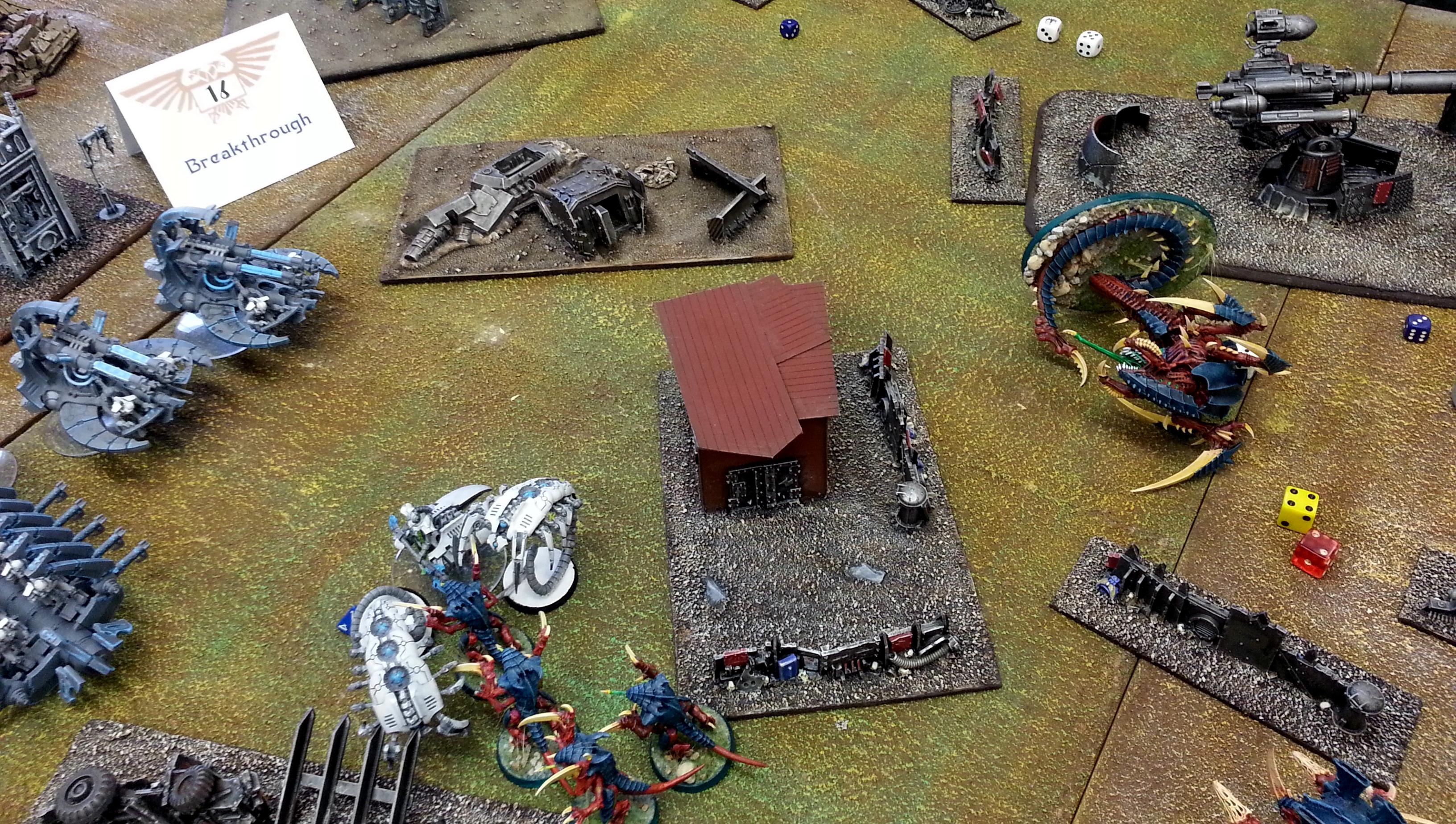 Necrons, Tyranids, Turn 3a Necrons: 2nd AnniBarge downs Trygon