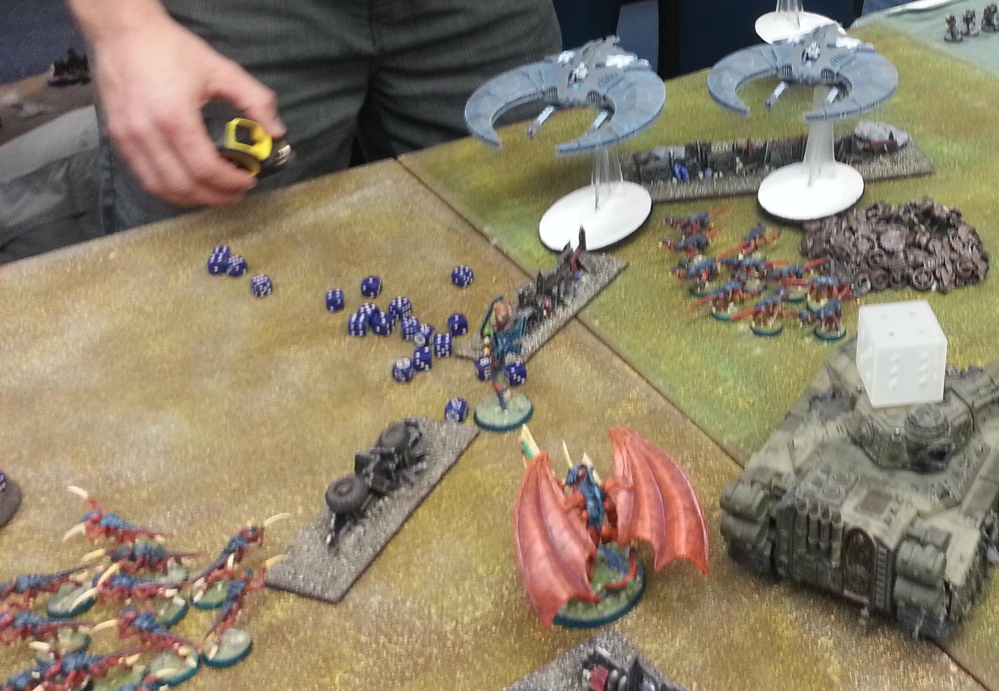 Necrons, Tyranids, Turn 4a Necrons: Nightscythes shoot Harpy