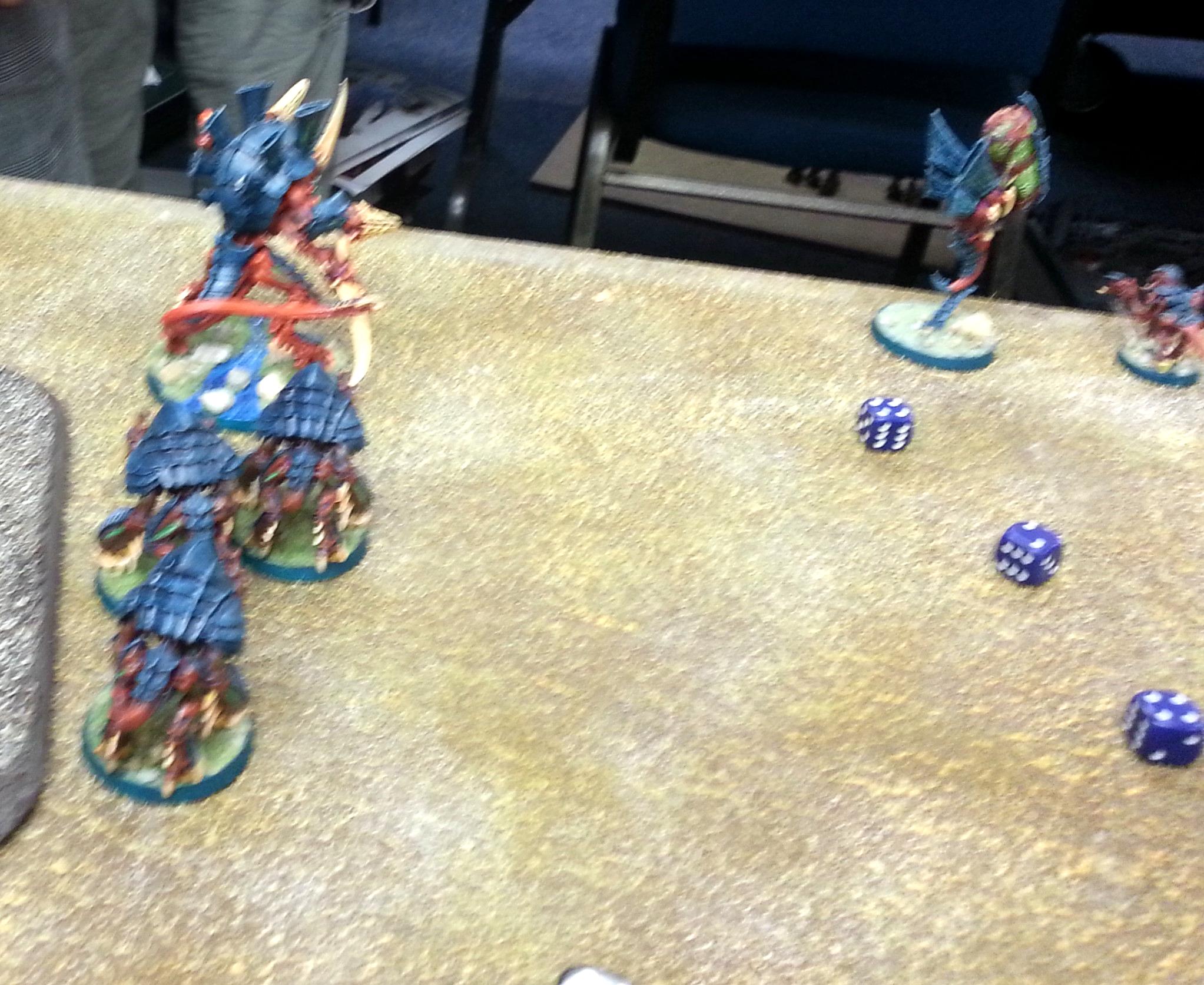 Necrons, Tyranids, Turn 5b Tyranids: Tyrant pulls up short of table edge