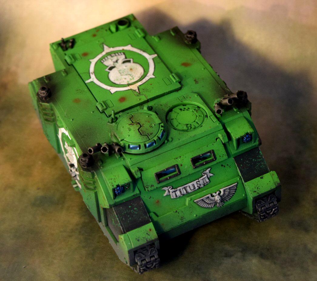 Rhino, Sons Of Medusa, Space Marines, Weathered