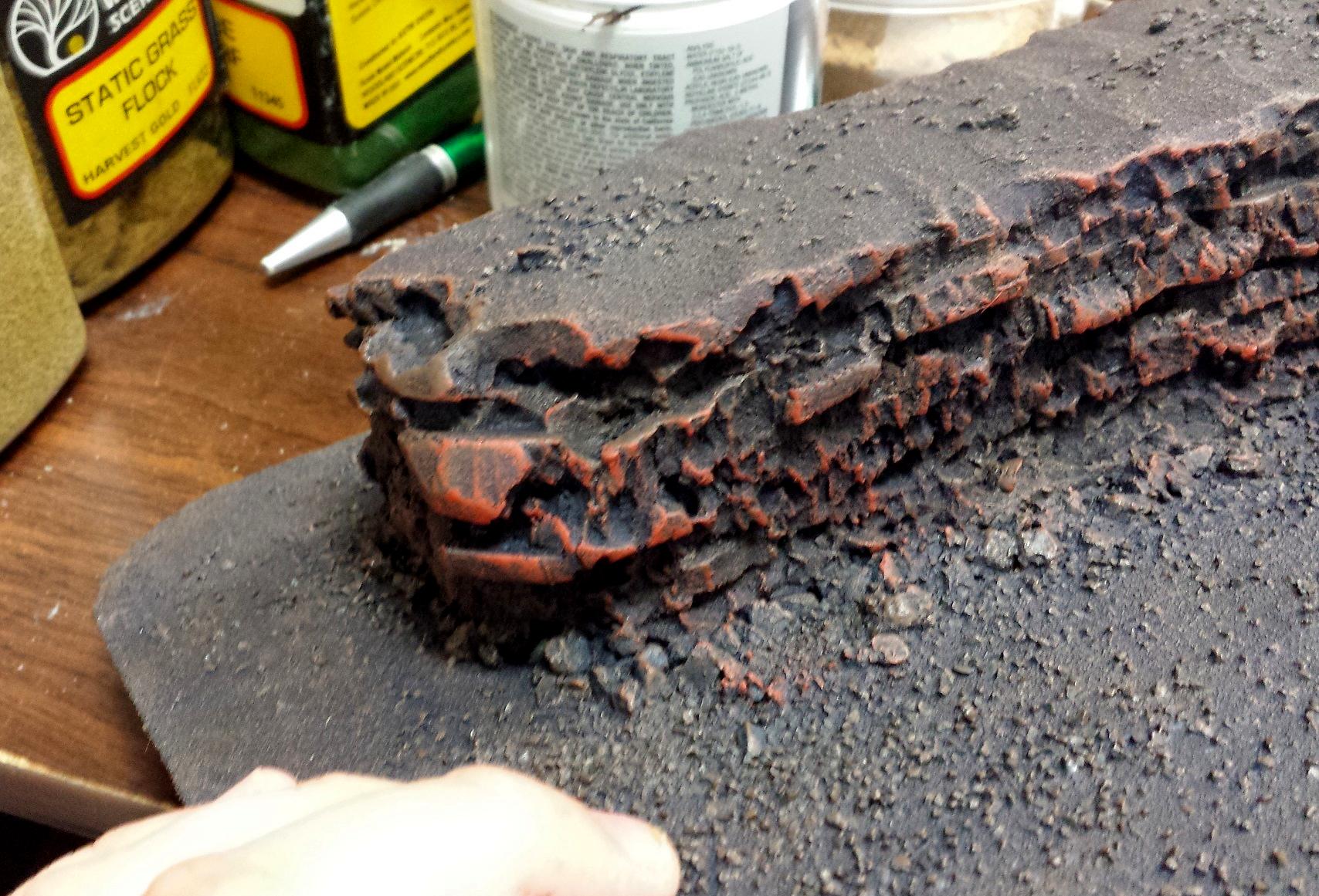 Blue, Commission, Hot Glue, Hotglue, Mesa, Pink, Styrofoam, Terrain, Tutorial, Waaazag, Waazag, Work In Progress