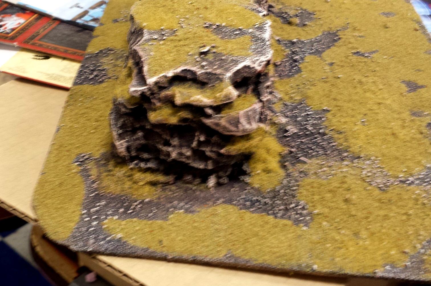 Blue, Commission, Hot Glue, Hotglue, Mesa, Pink, Styrofoam, Terrain, Tutorial, Waaazag, Waazag, Work In Progress