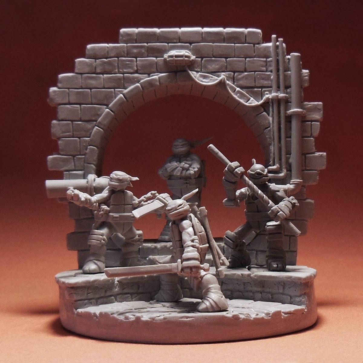28, 32, Display Piece, Donatello, Leonardo, Michelangelo, Raphael, Tmnt