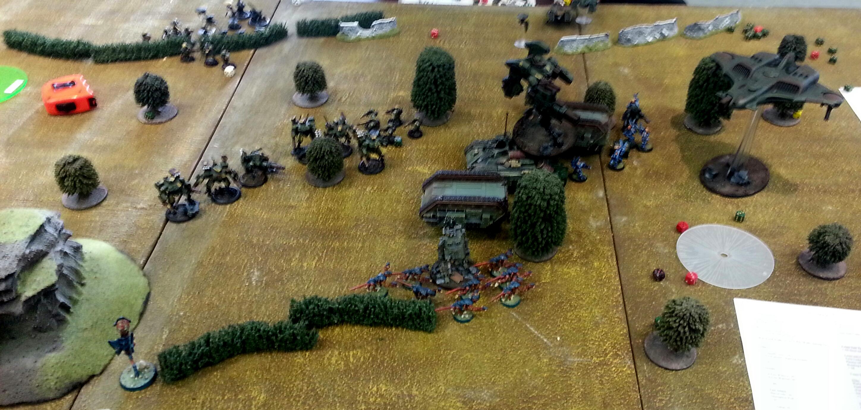 Tau, Tyranids, Tau Turn 4a: Assault moves and end of game