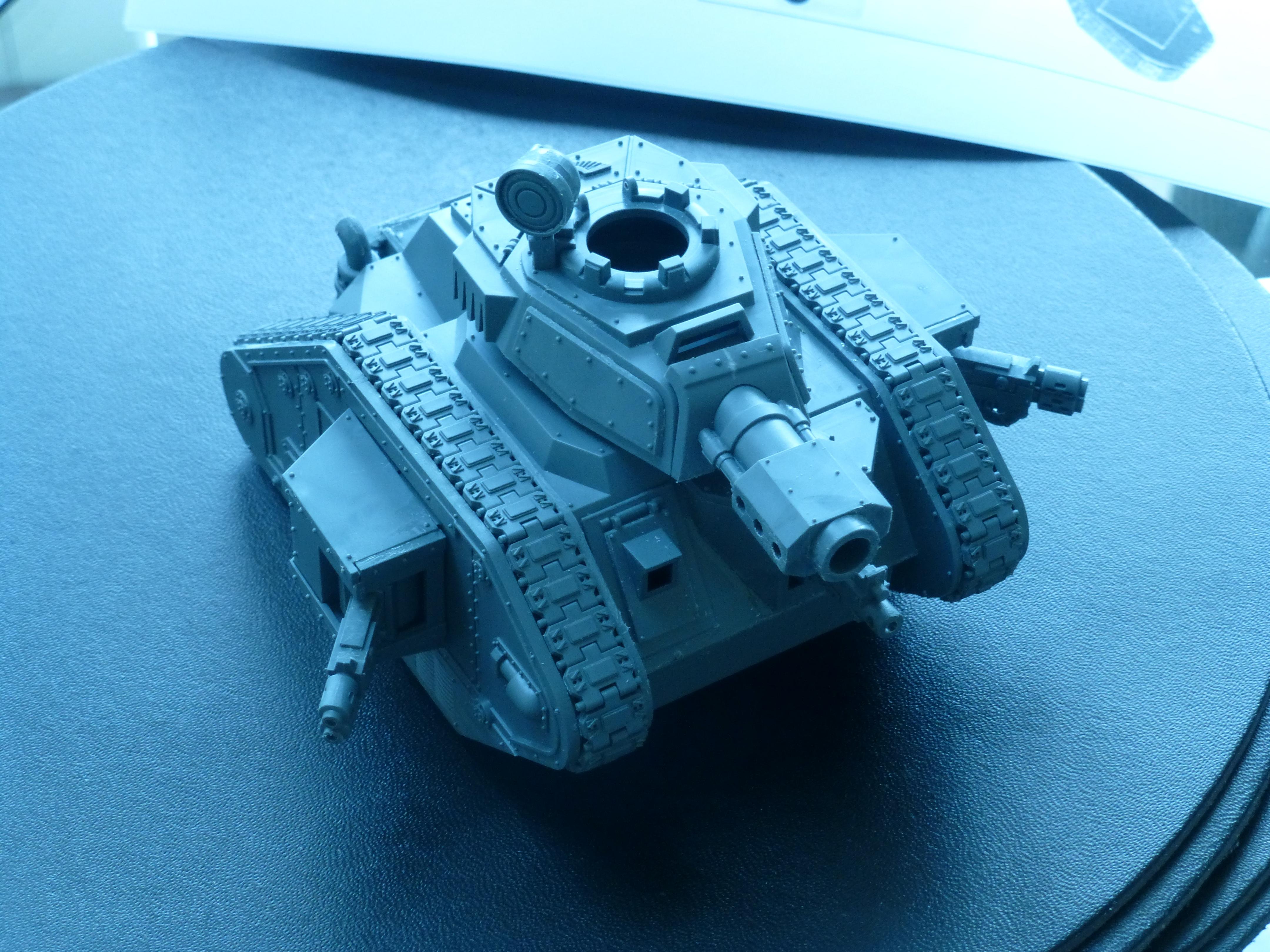 Here is the first Leman Russ I have ever built but is now on the waiting line for some plasticard and brass rods