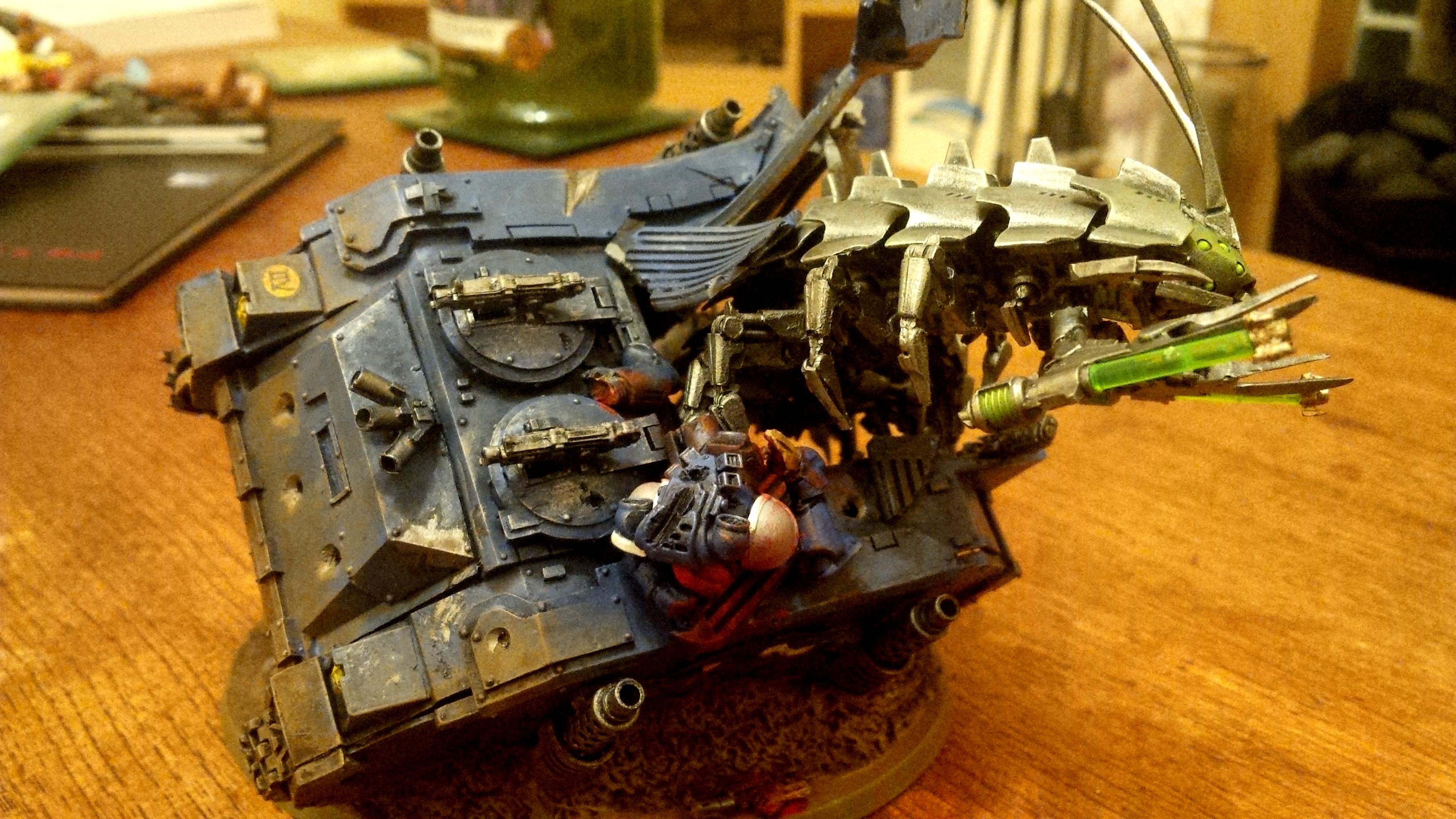 Amazeballs, Based, Diorama, Games Workshop, Necrons, Painted, Rhino, Space Marines, Warhammer 40,000