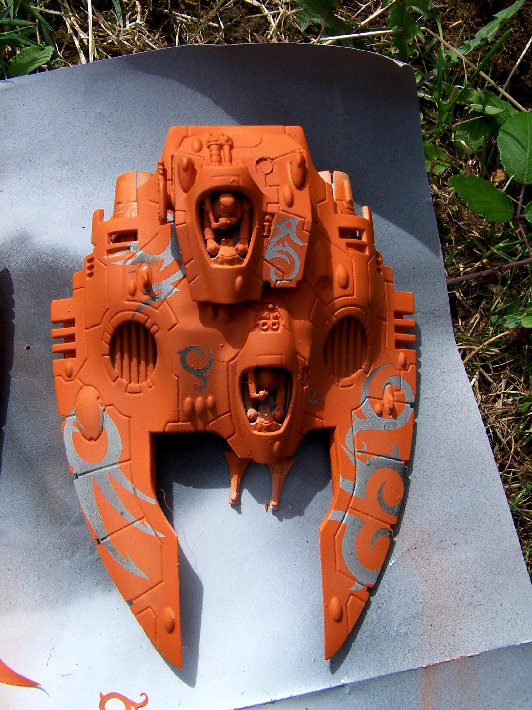 Airbrush, Anarchy Models, Eldar, Falcon, Lugganath, Silvermk2, Stencil, Vehicle, Work In Progress