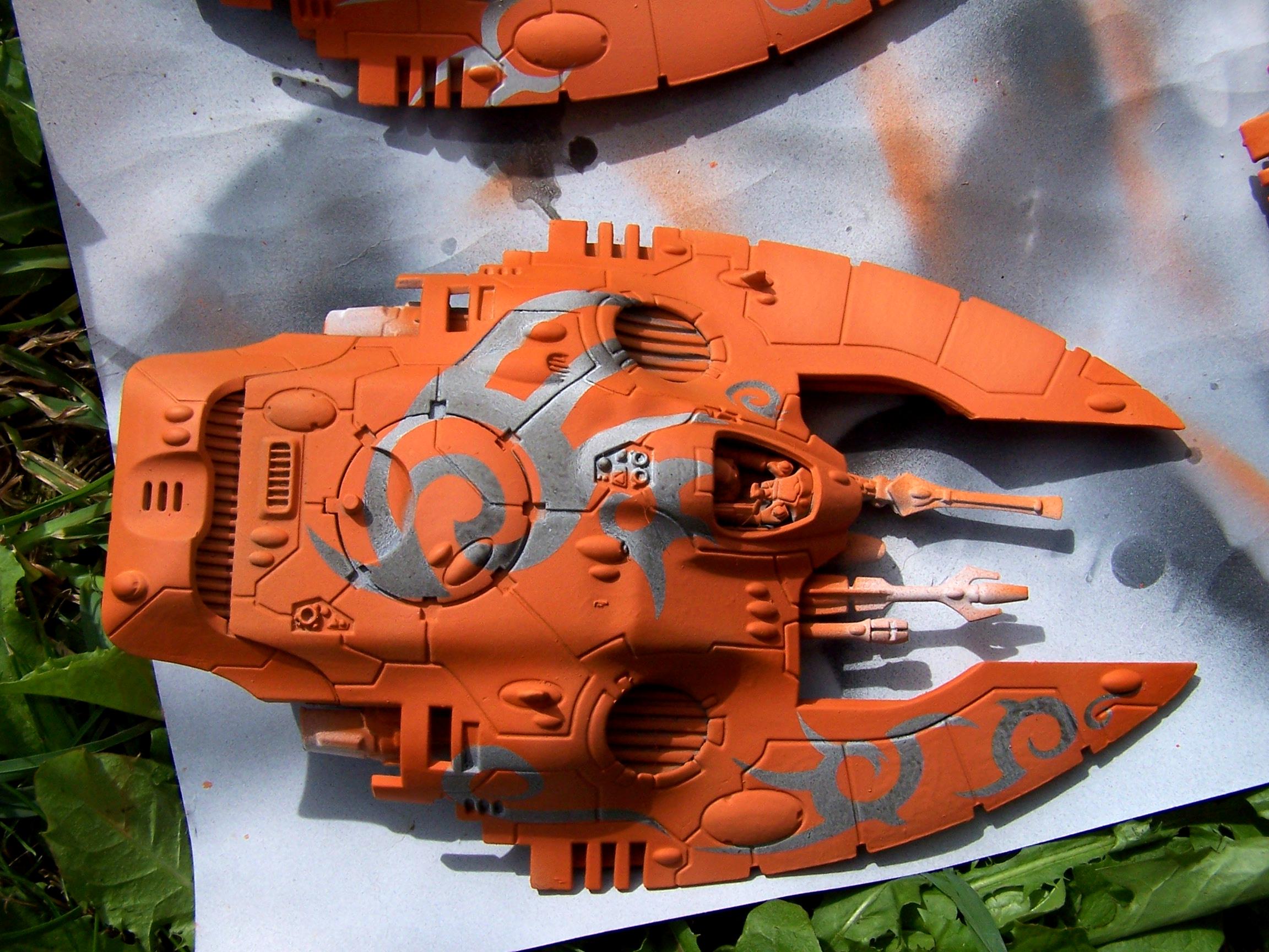 Airbrush, Anarchy Models, Eldar, Lugganath, Silvermk2, Stencil, Vehicle, Wave Serpent, Work In Progress