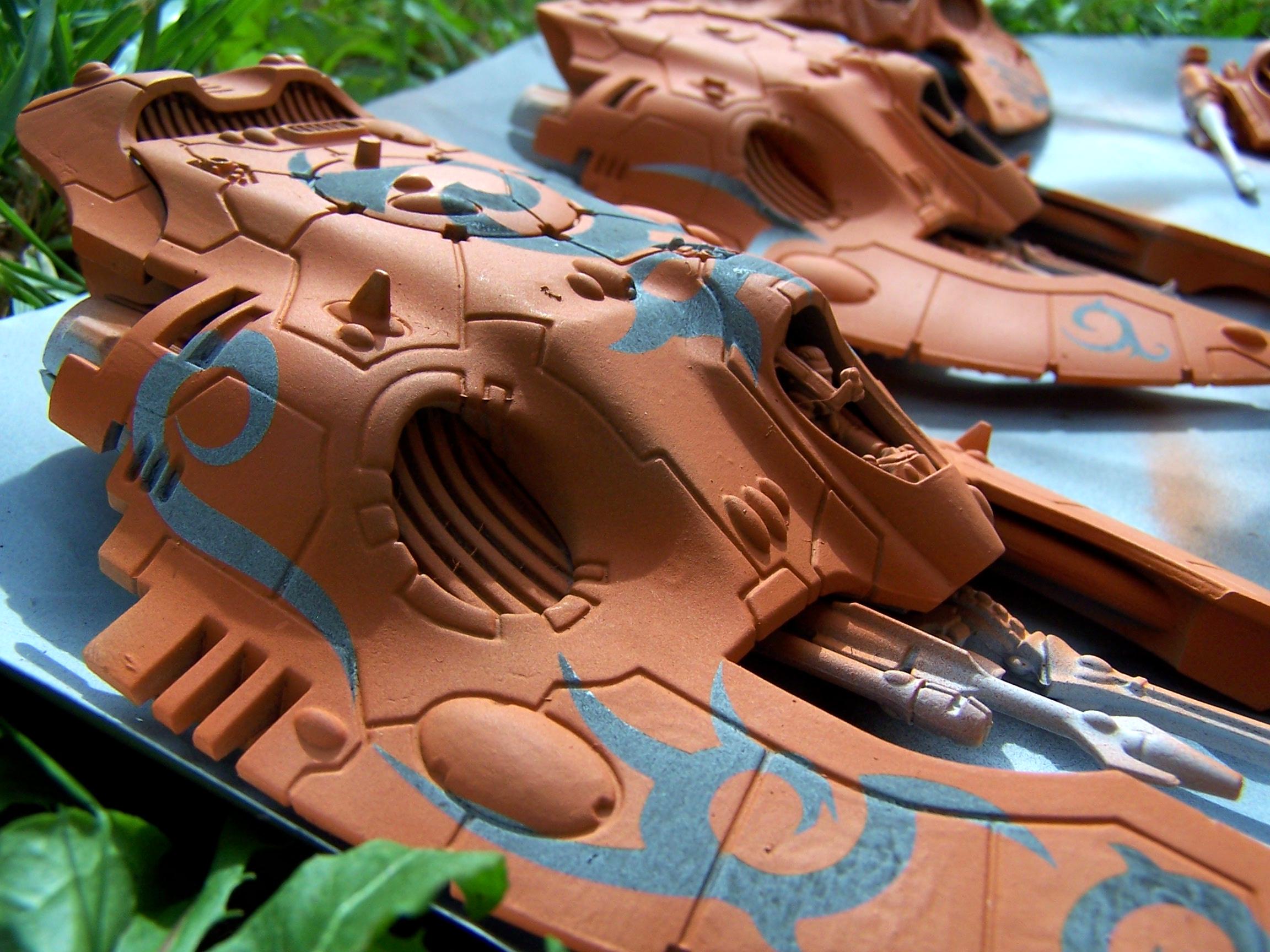 Airbrush, Anarchy Models, Eldar, Lugganath, Silvermk2, Stencil, Vehicle, Wave Serpent, Work In Progress