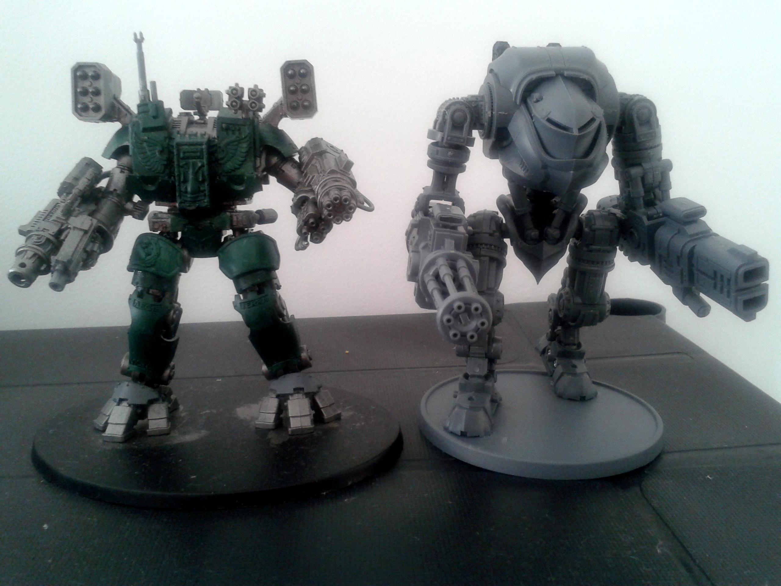 15mm Leviathan Crusader, Comparison, Dreadknight, Leviathan Crusader, Tau Riptide