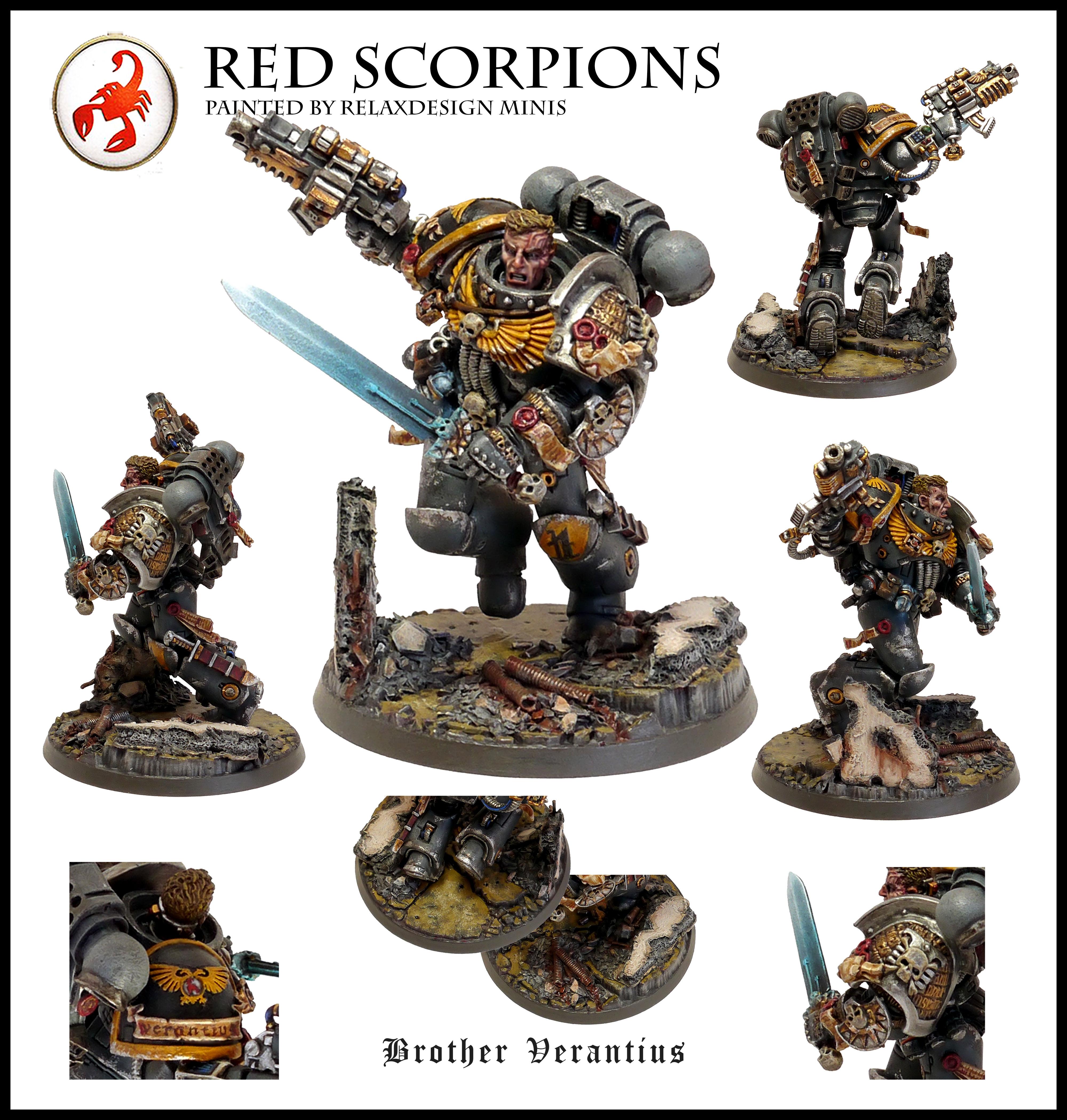 54mm, Inquisitor, Red Scorpions, Space Marines, Sternguard Veteran, Warhammer 40,000, Warhammer Fantasy