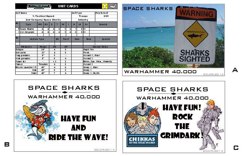 Cardstock, Seal, Space Marines, Space Sharks, Stats, Unit