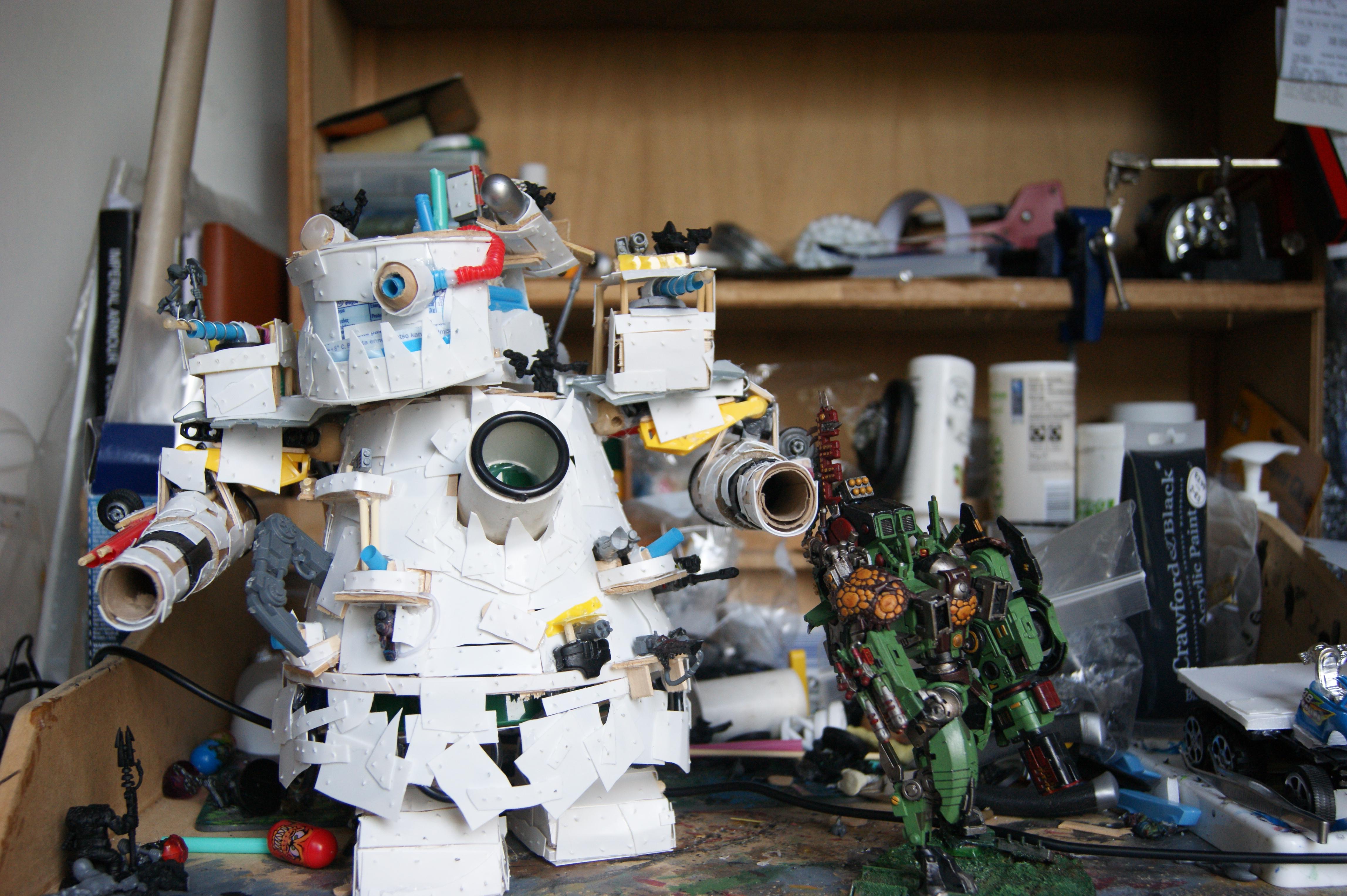 Commission, Conversion, Orks, Riptide Comparison, Scratch Build, Size Comparison, Stompa, Walker, Warhammer 40,000, Warhammer Fantasy, Work In Progress
