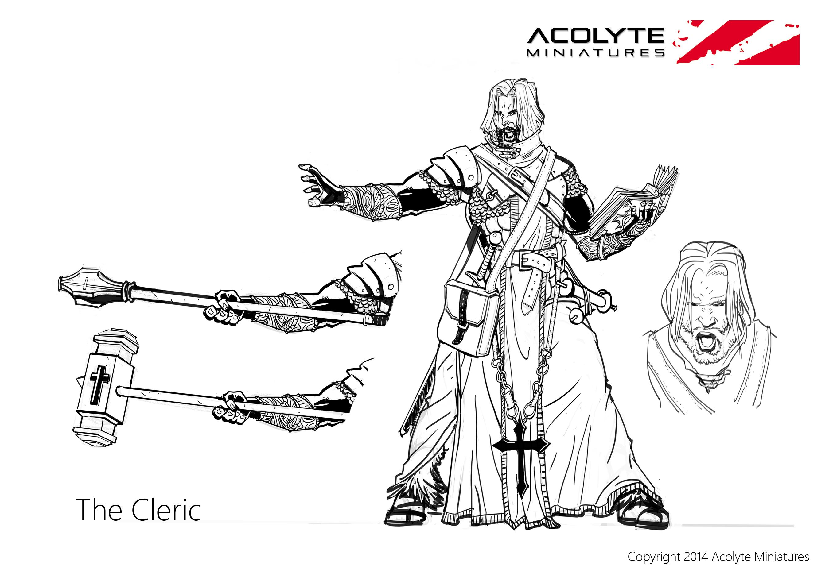 32mm, Acolyte Miniatures, Cleric