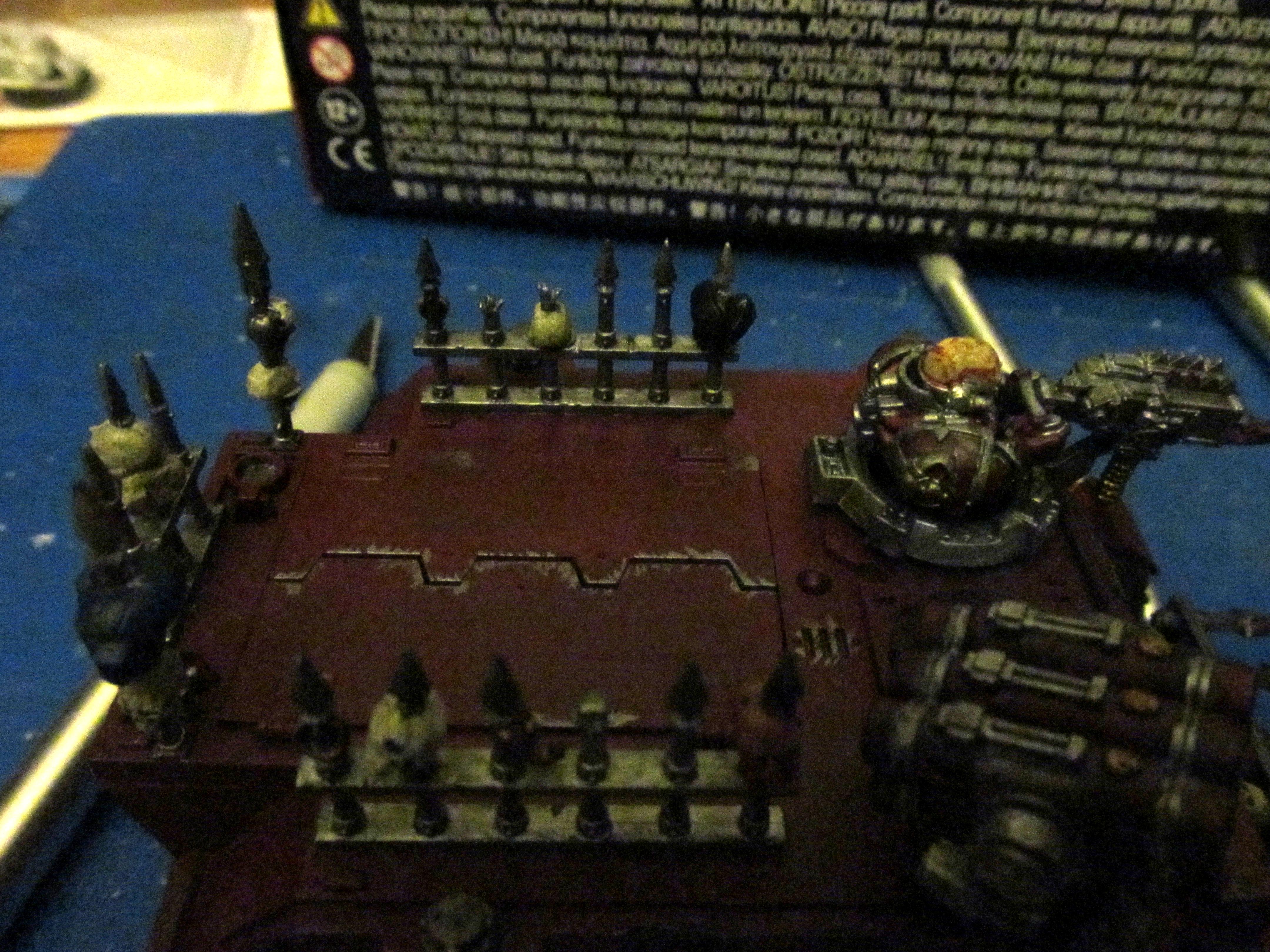 Battle Damages washed and hits of rust applied Above View