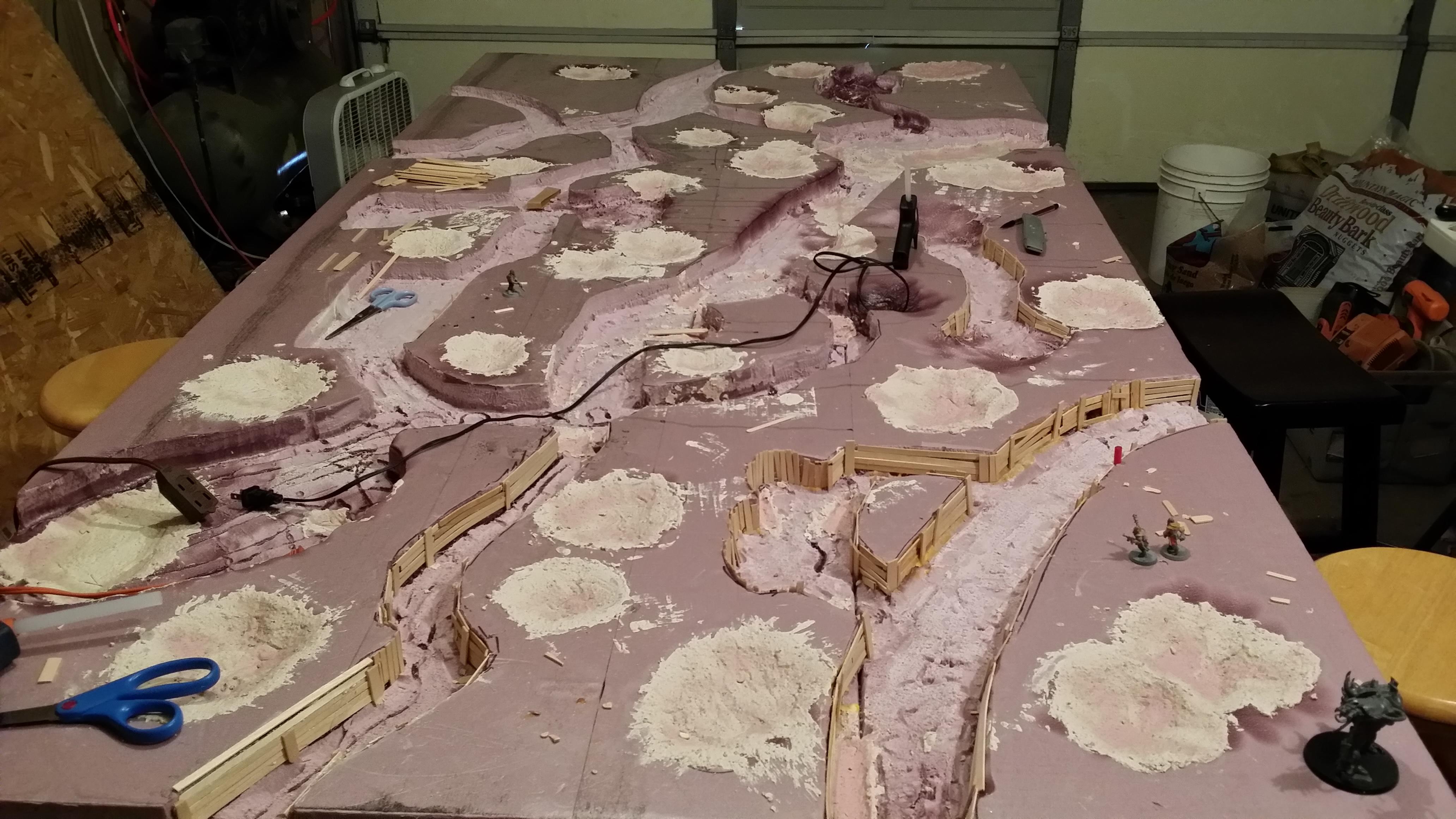 Fortifications, Game Table, Terrain, Trenches, Work In Progress