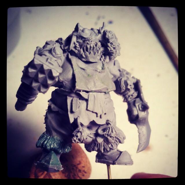 Orks, Slaughtermaster almost ready to prime and paint!