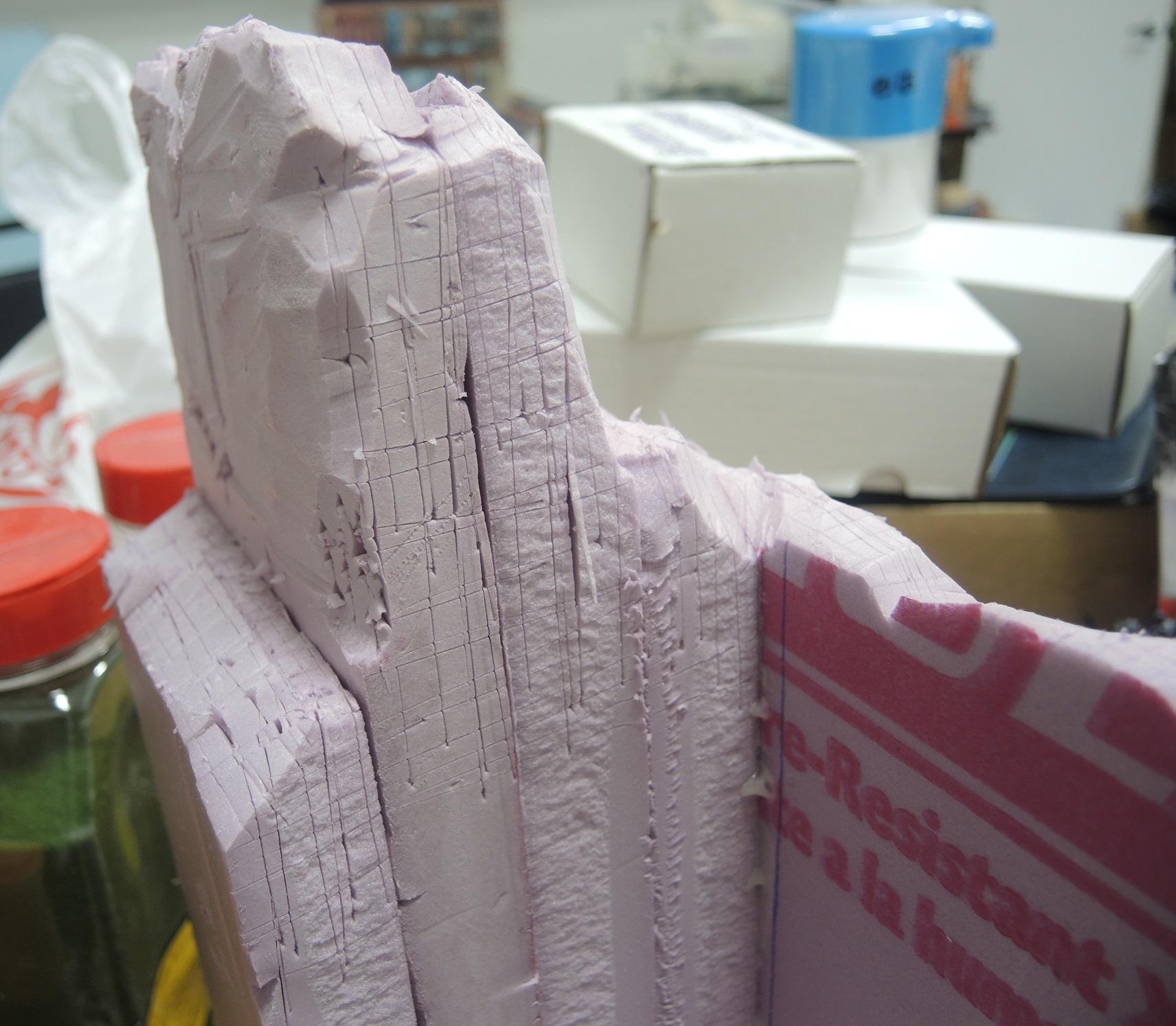 Blue, Commission, Hot Glue, Hotglue, Mesa, Pink, Styrofoam, Terrain, Tutorial, Waaazag, Waazag, Work In Progress