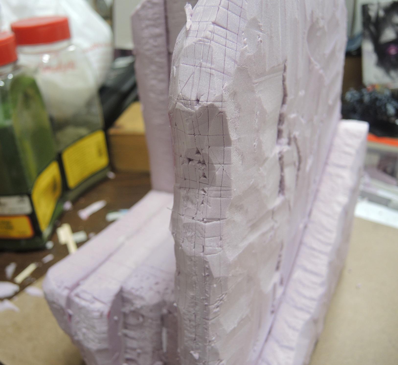 Blue, Commission, Hot Glue, Hotglue, Mesa, Pink, Styrofoam, Terrain, Tutorial, Waaazag, Waazag, Work In Progress
