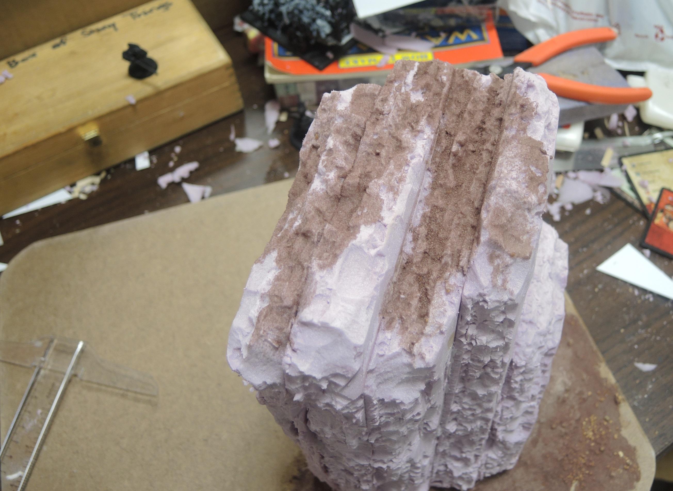 Blue, Commission, Hot Glue, Hotglue, Mesa, Pink, Styrofoam, Terrain, Tutorial, Waaazag, Waazag, Work In Progress