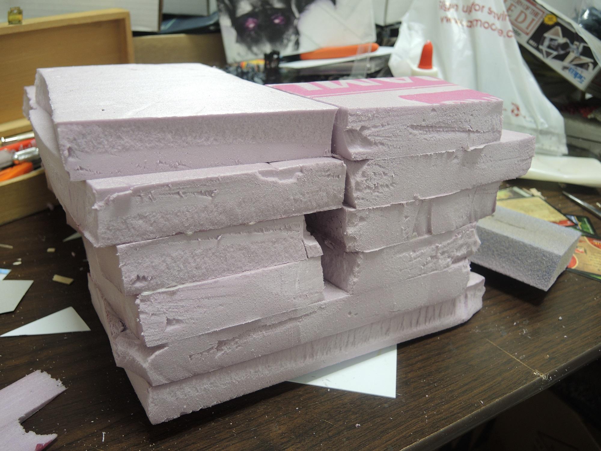 Blue, Commission, Hot Glue, Hotglue, Mesa, Pink, Styrofoam, Terrain, Tutorial, Waaazag, Waazag, Work In Progress
