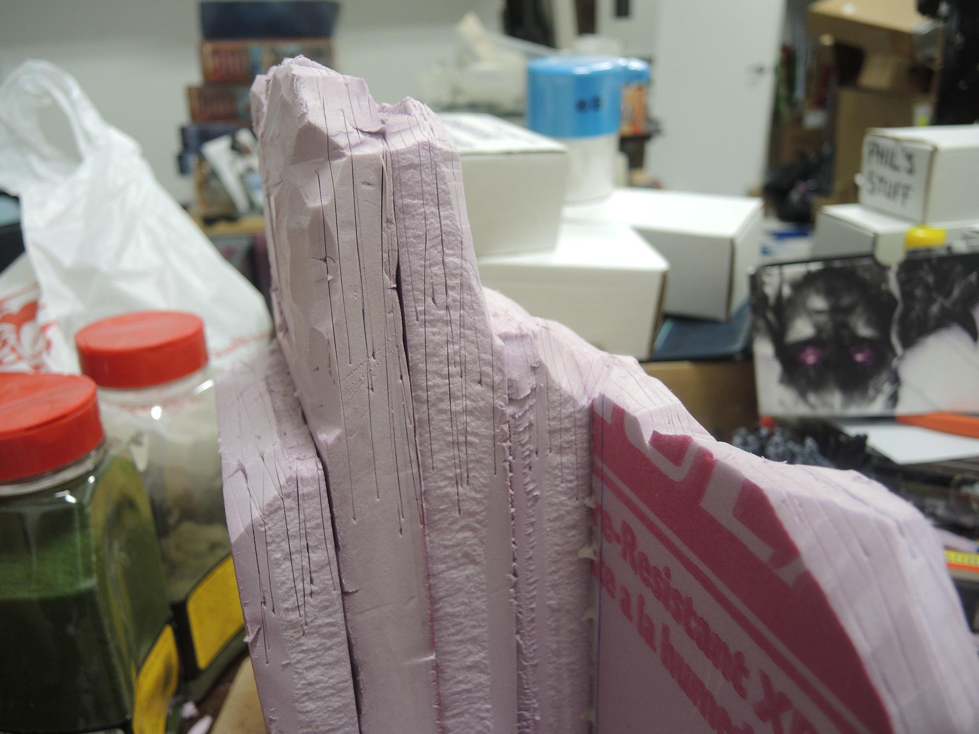 Blue, Commission, Hot Glue, Hotglue, Mesa, Pink, Styrofoam, Terrain, Tutorial, Waaazag, Waazag, Work In Progress