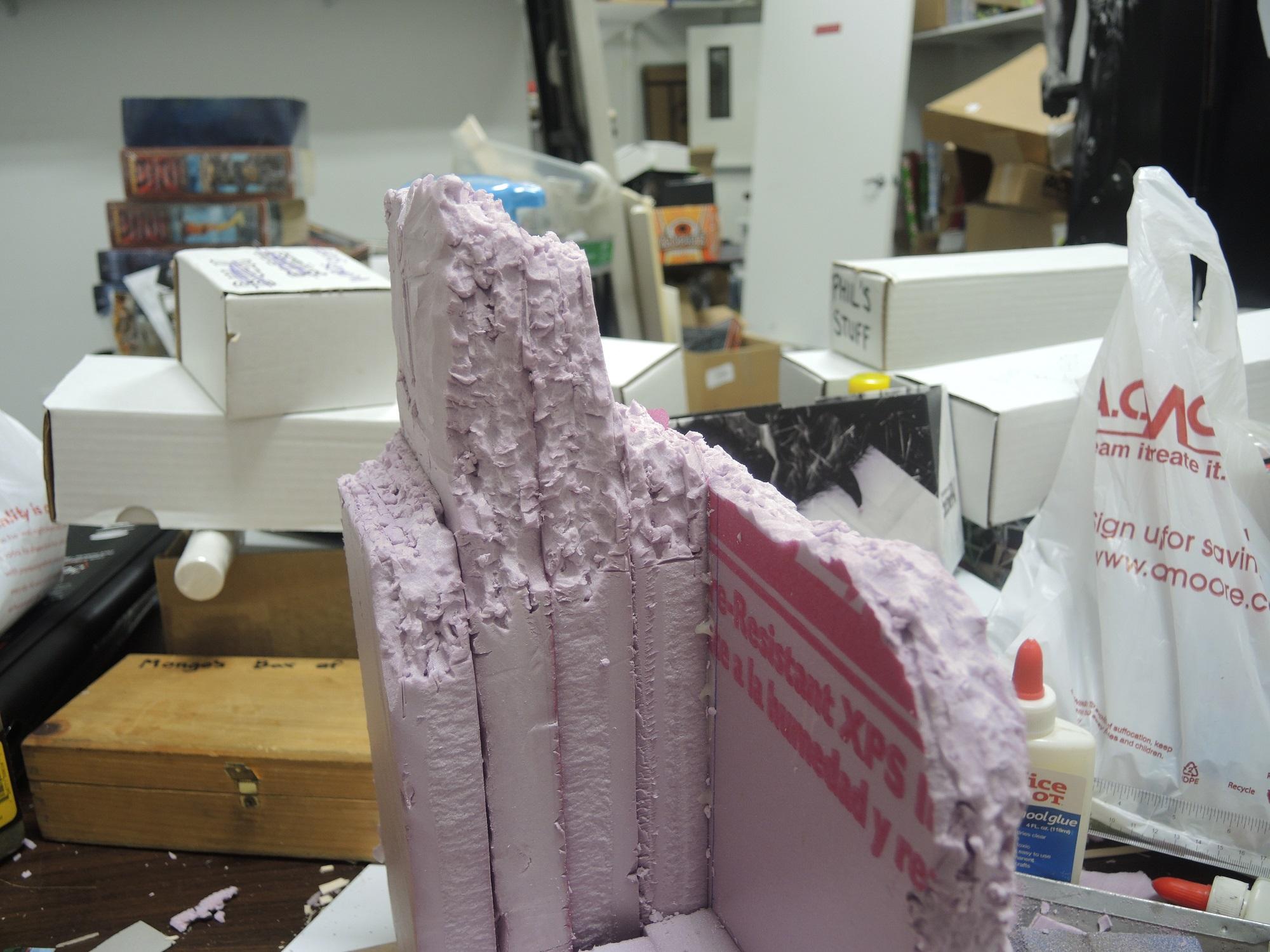 Blue, Commission, Hot Glue, Hotglue, Mesa, Pink, Styrofoam, Terrain, Tutorial, Waaazag, Waazag, Work In Progress