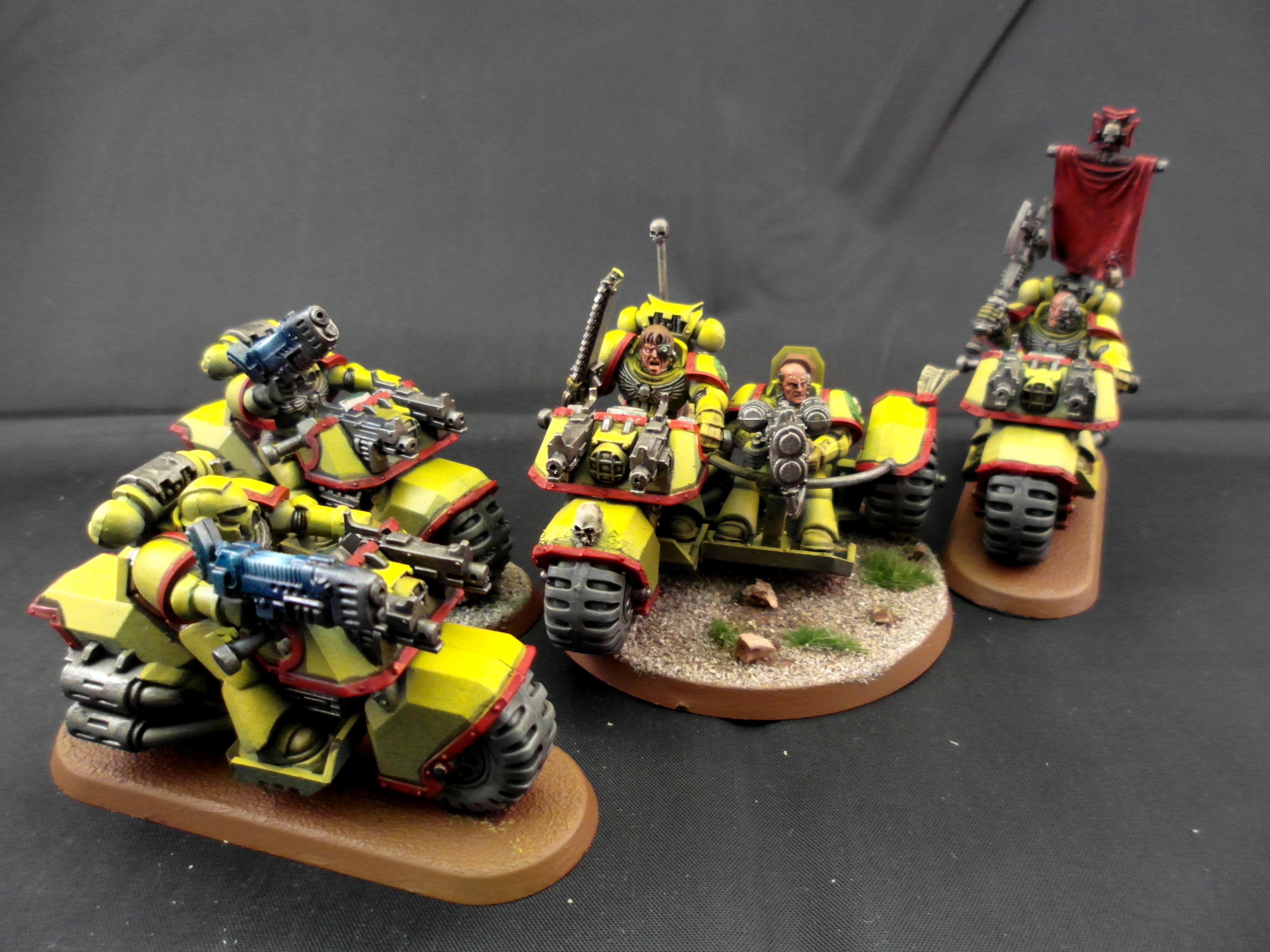 Attack Bike, Imperial Fists, Marine Bikers, Plasma Gun, Space Marines, Warhammer 40,000