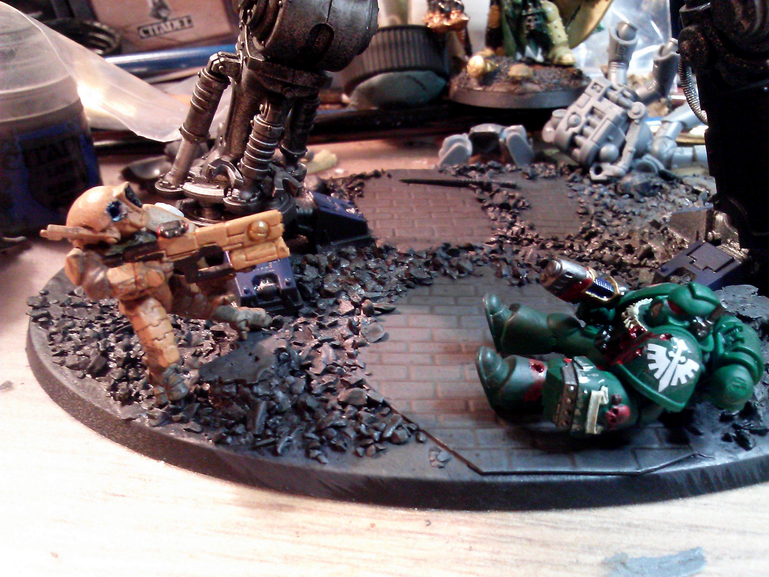Base, Dark_angels, Headshot, Imperial_knight, Space_marine, Tau, Work In Progress, Wounded