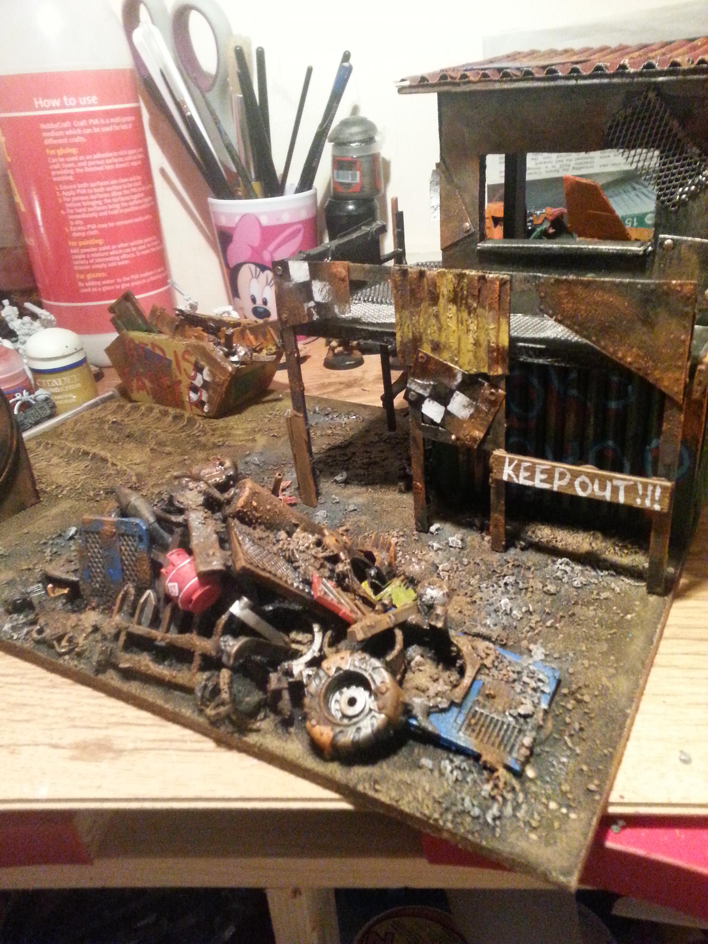 Diorama, Doc Shop, Ork Outpost, Scrapheap, Terrain, Warhammer 40,000