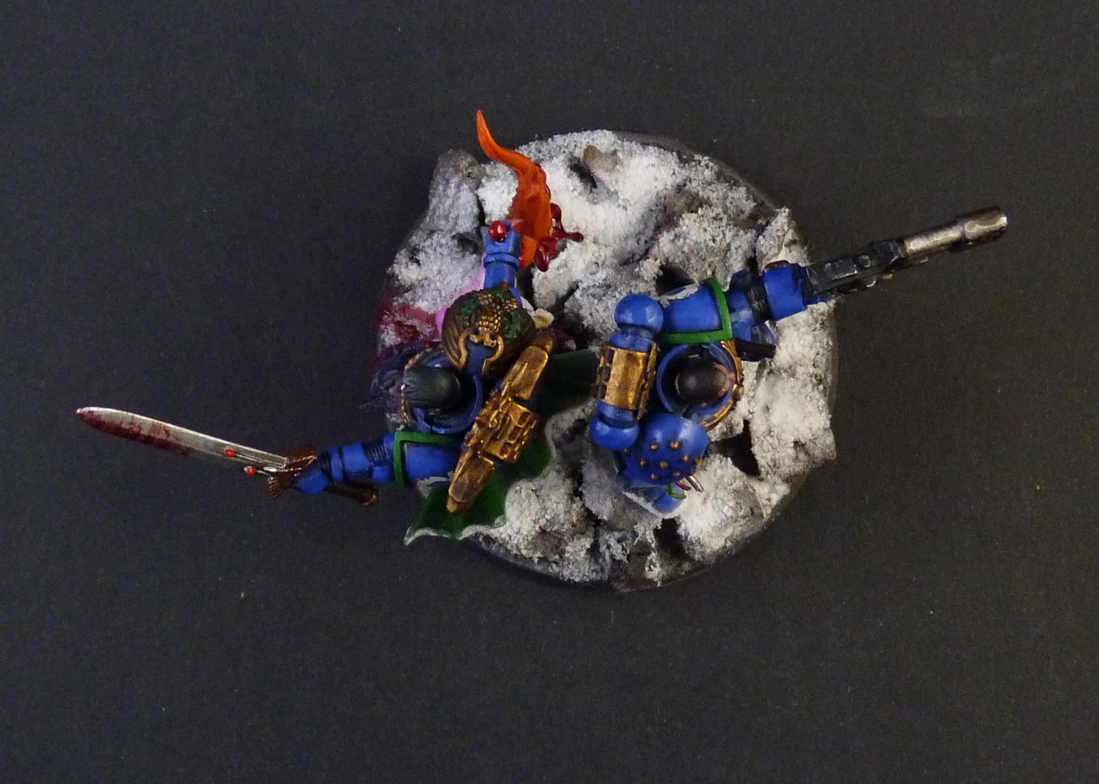 Diorama, Pasanius Lysane, Space Marines, Ultramarines, Uriel Ventris