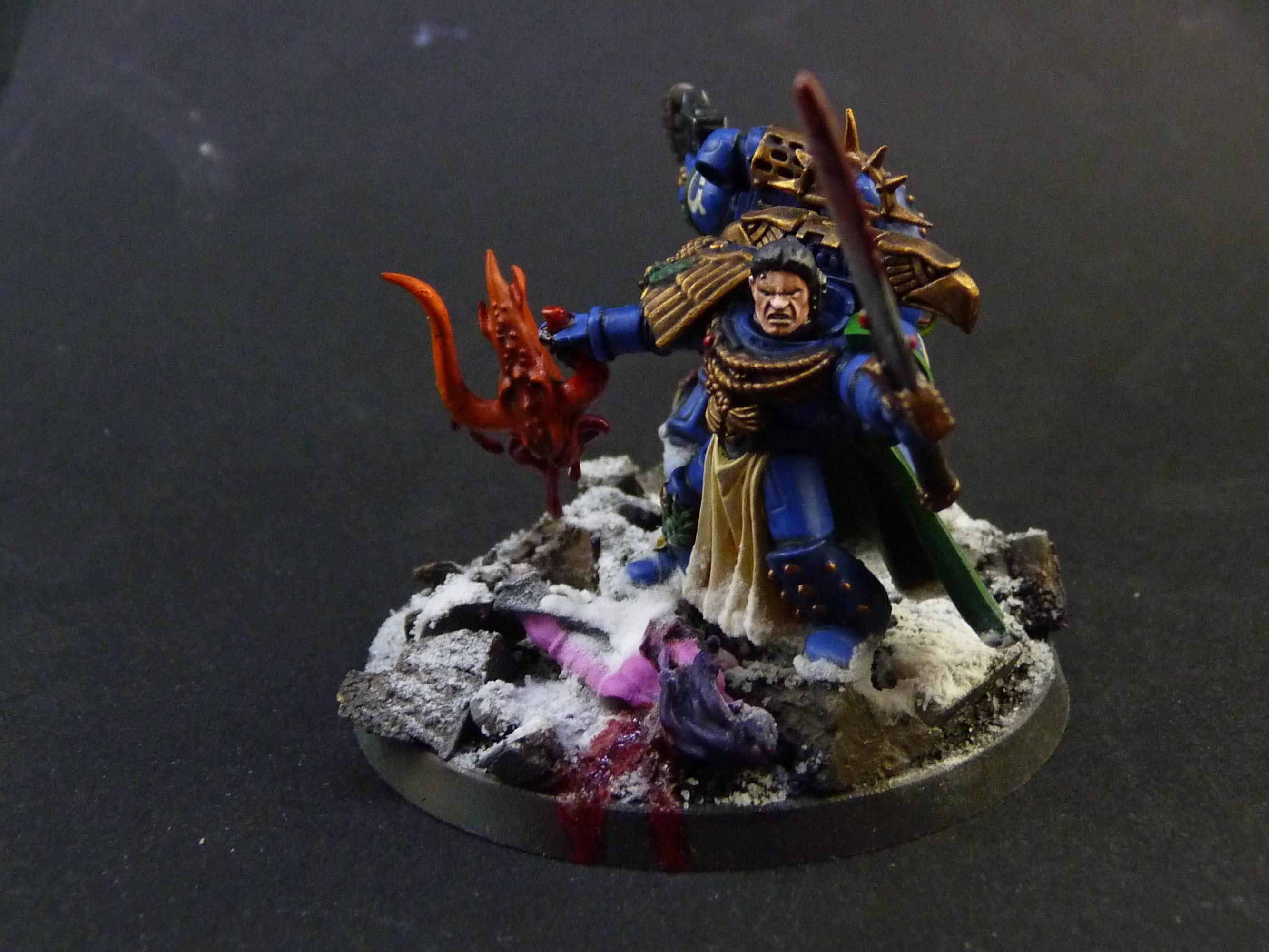 Diorama, Pasanius Lysane, Space Marines, Ultramarines, Uriel Ventris