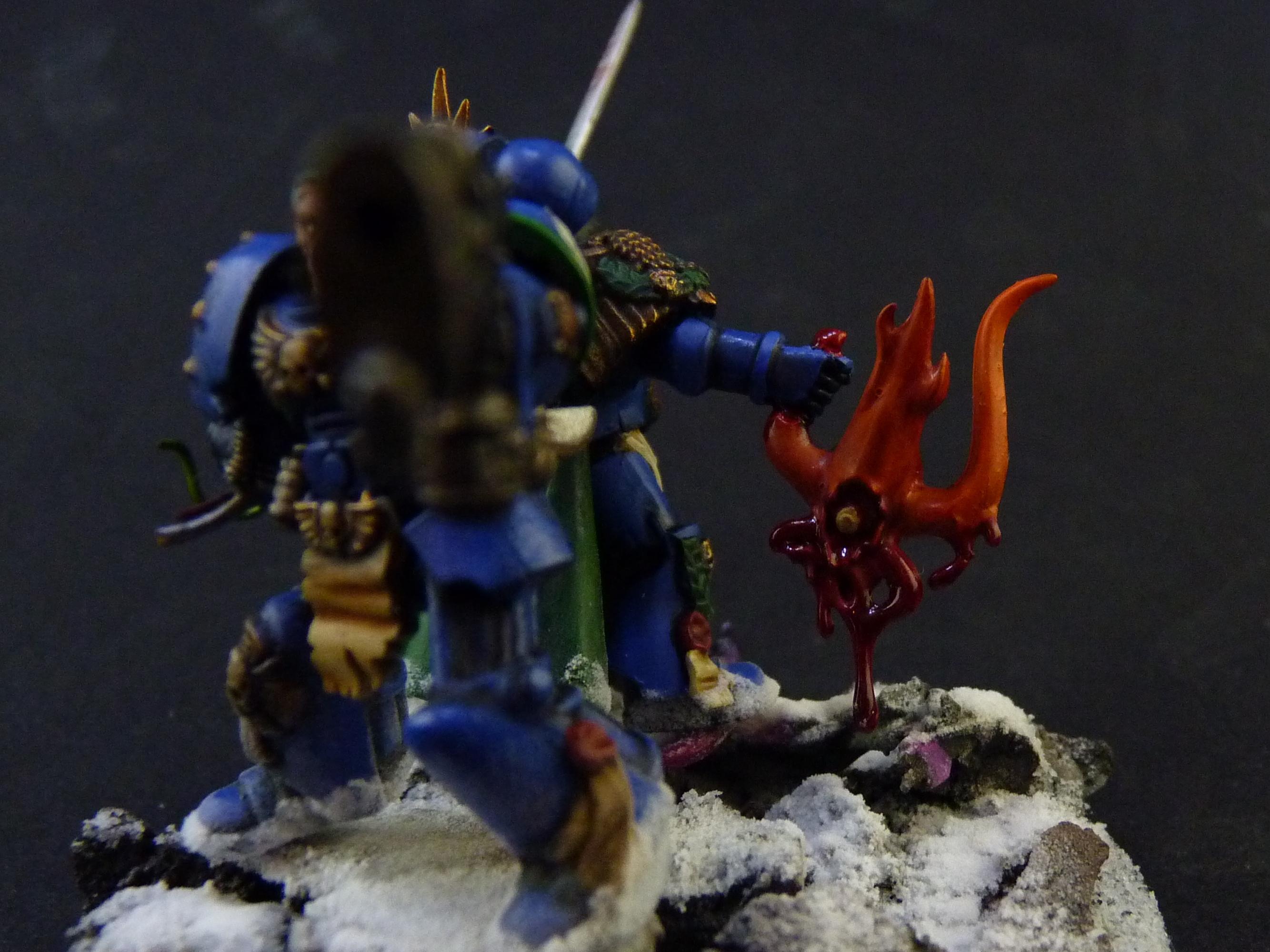 Diorama, Pasanius Lysane, Space Marines, Ultramarines, Uriel Ventris