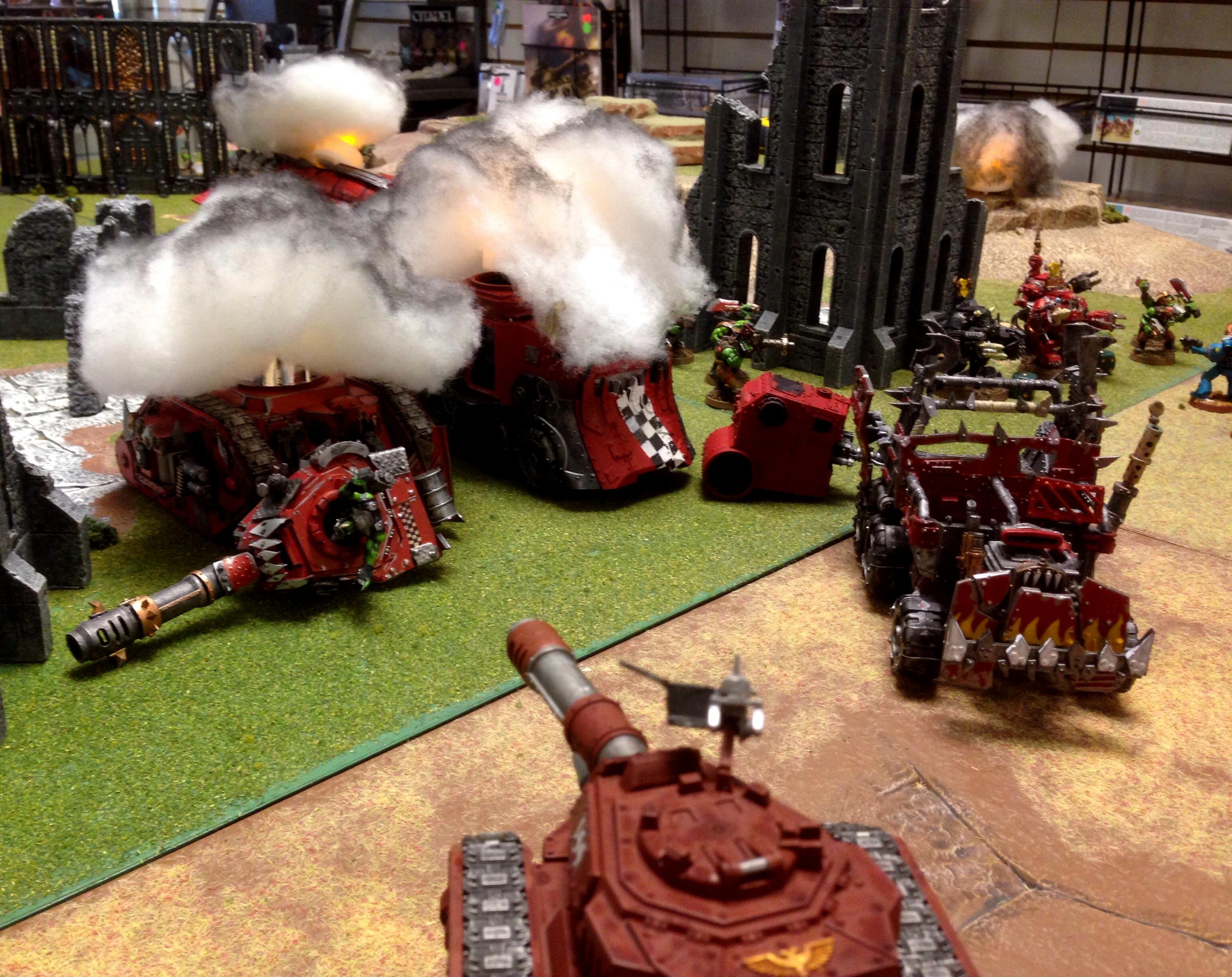 Astra Militarum, Battlewagon, Leman Russ, Looted Wagon, Orks, Tank, Trukk, Vanquisher