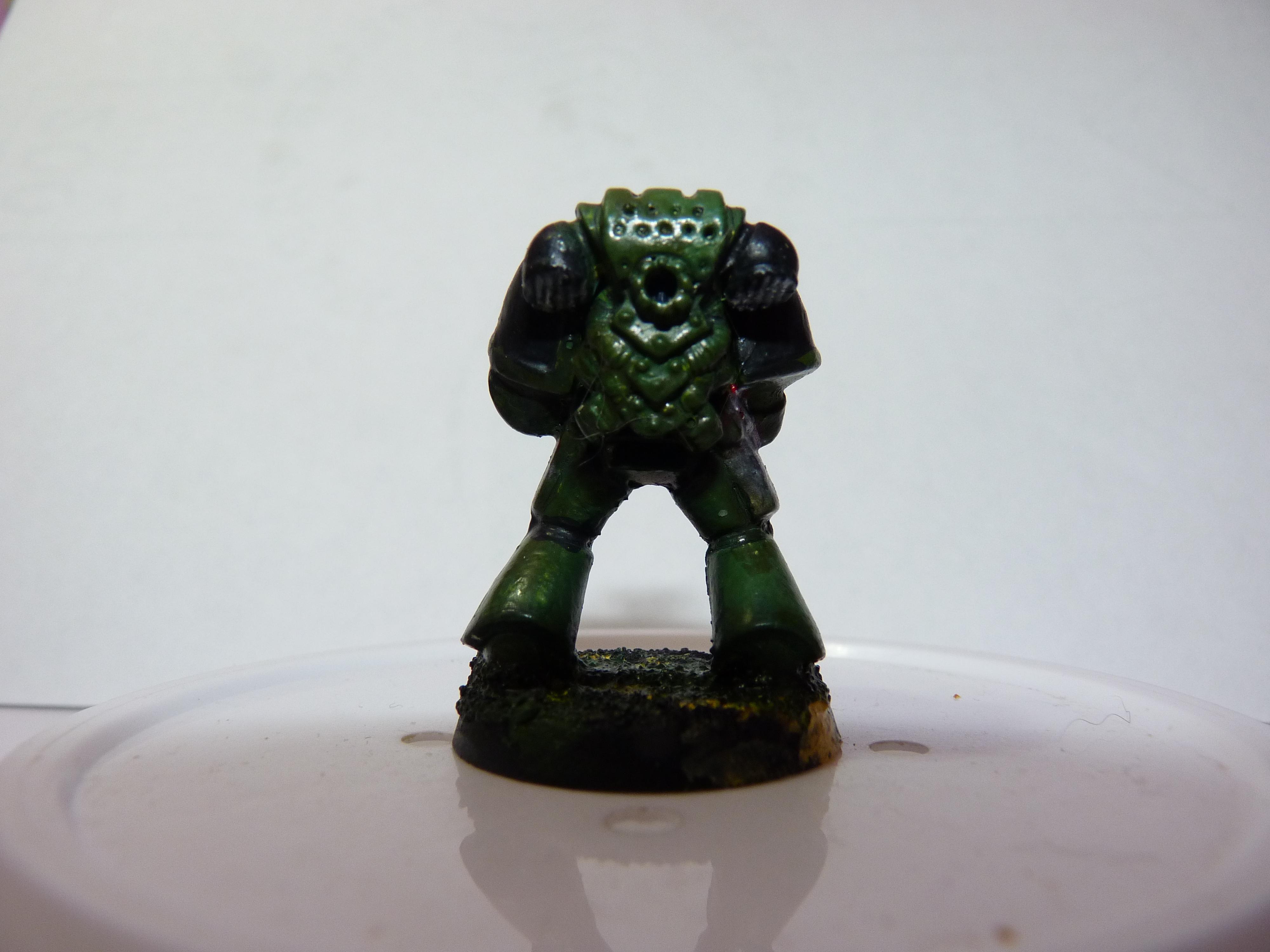 First Try, Models, Poorly Done, Salamanders, Space Marines, Tactical Squad, Thin Your Paints