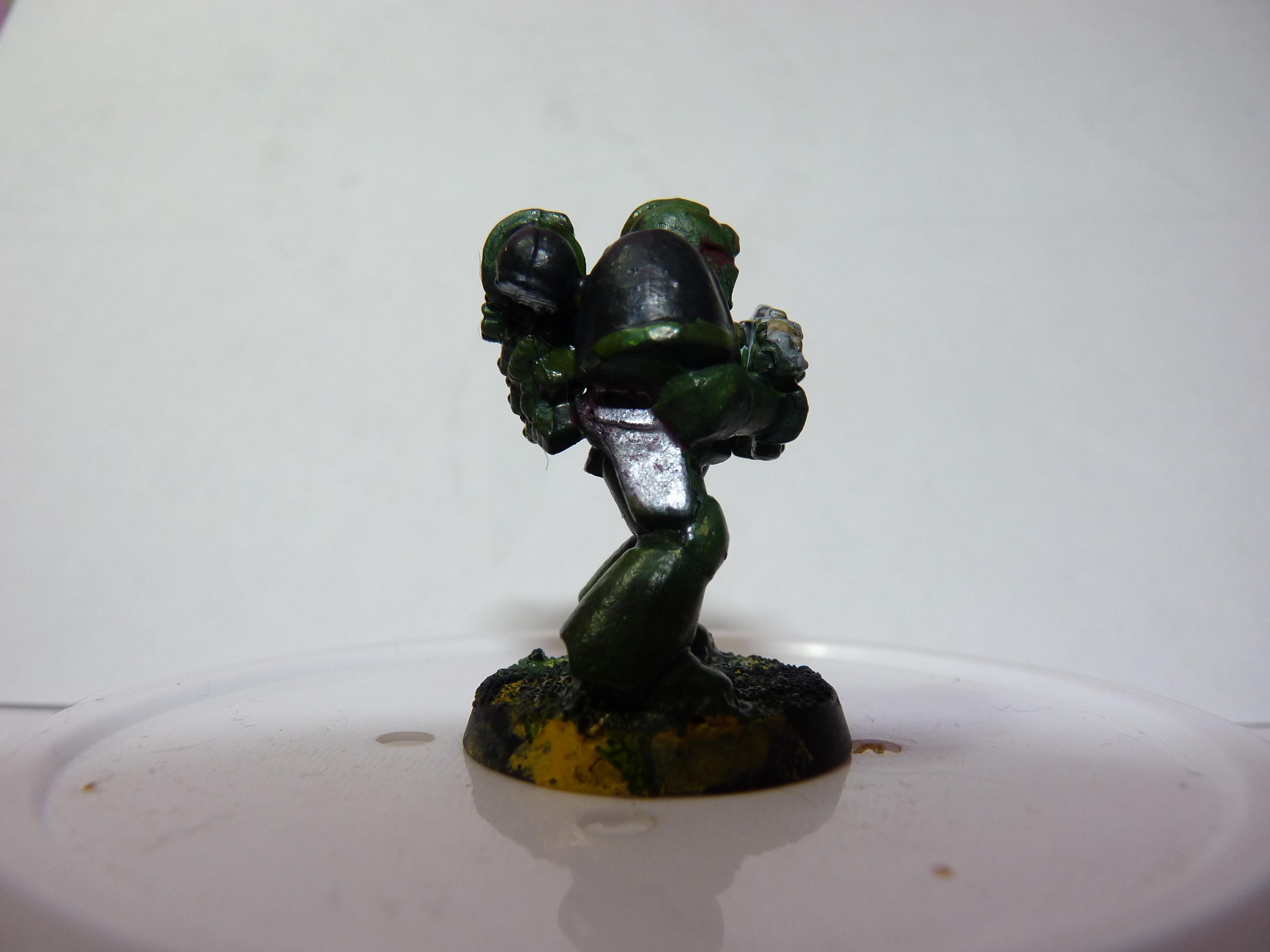 First Try, Models, Poorly Done, Salamanders, Space Marines, Tactical Squad, Thin Your Paints
