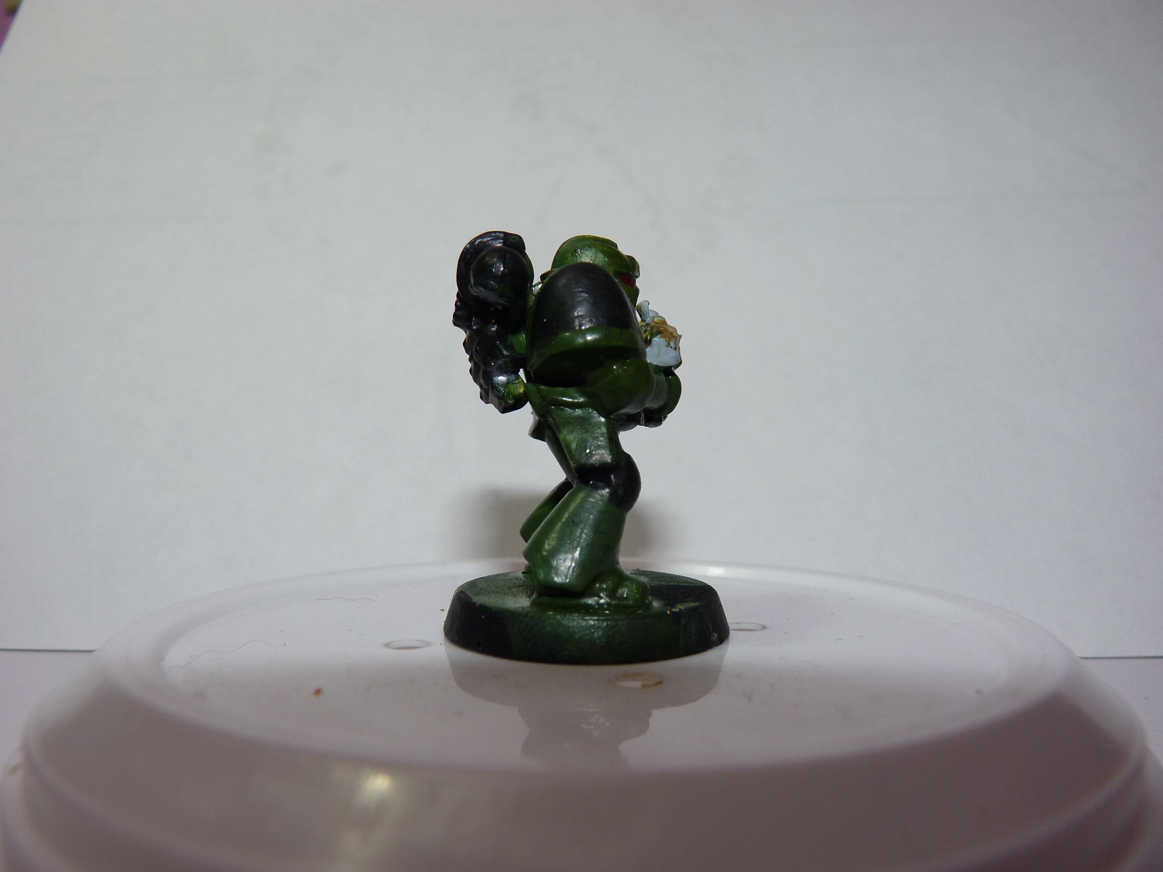 First Try, Models, Poorly Done, Salamanders, Space Marines, Tactical Squad, Thin Your Paints
