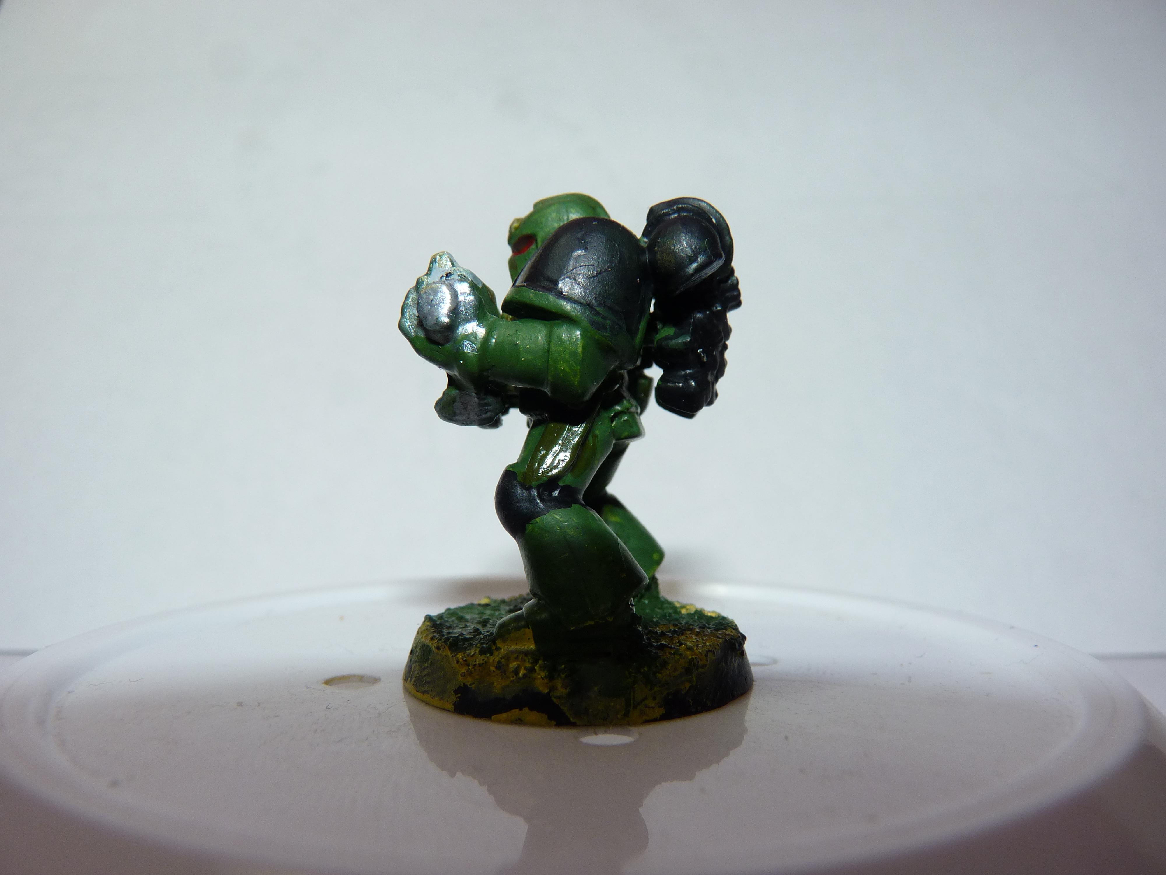 First Try, Models, Poorly Done, Salamanders, Space Marines, Tactical Squad, Thin Your Paints